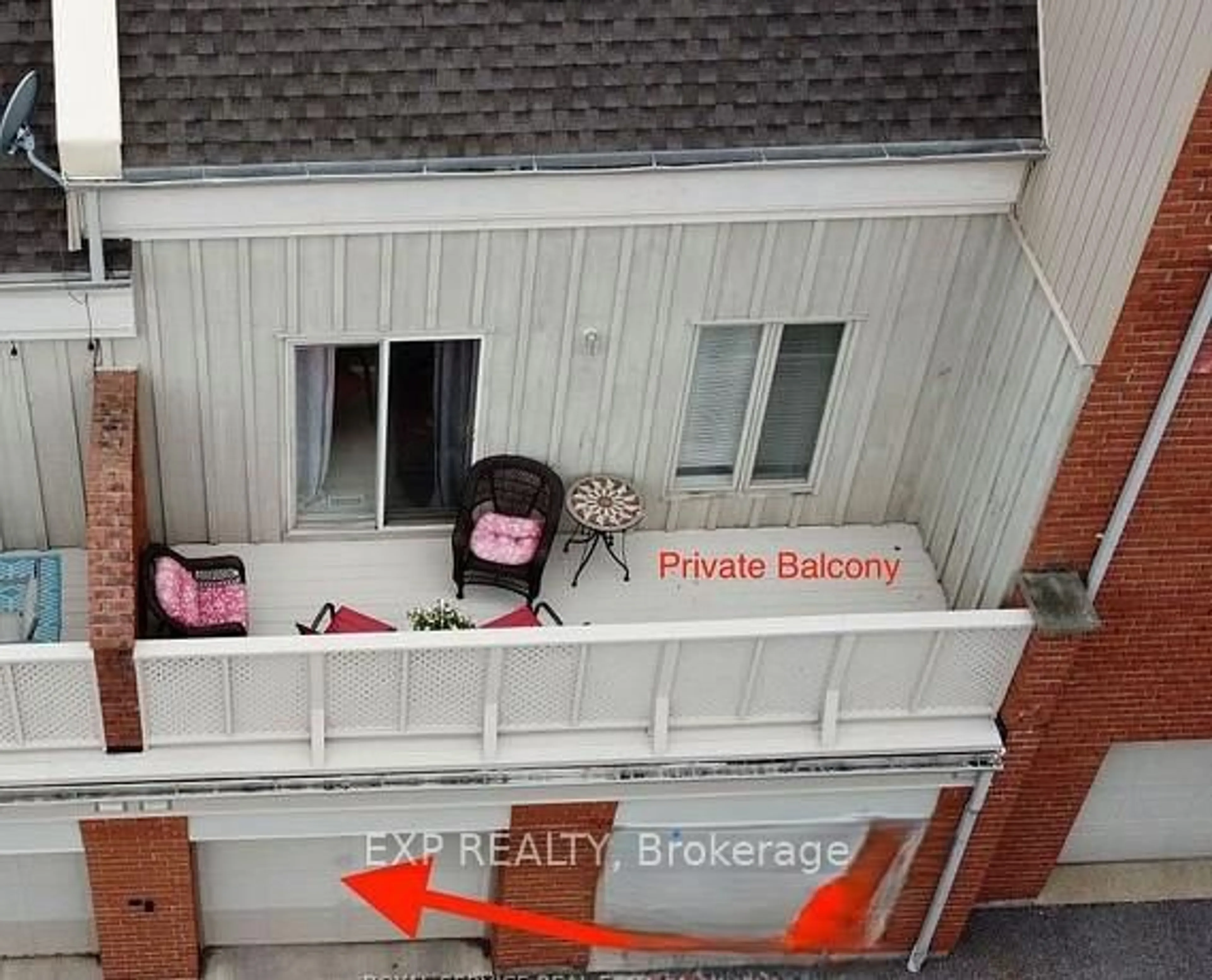 Balcony in the apartment, city buildings view from balcony for 134 Hibernia St, Cobourg Ontario K9A 3J8