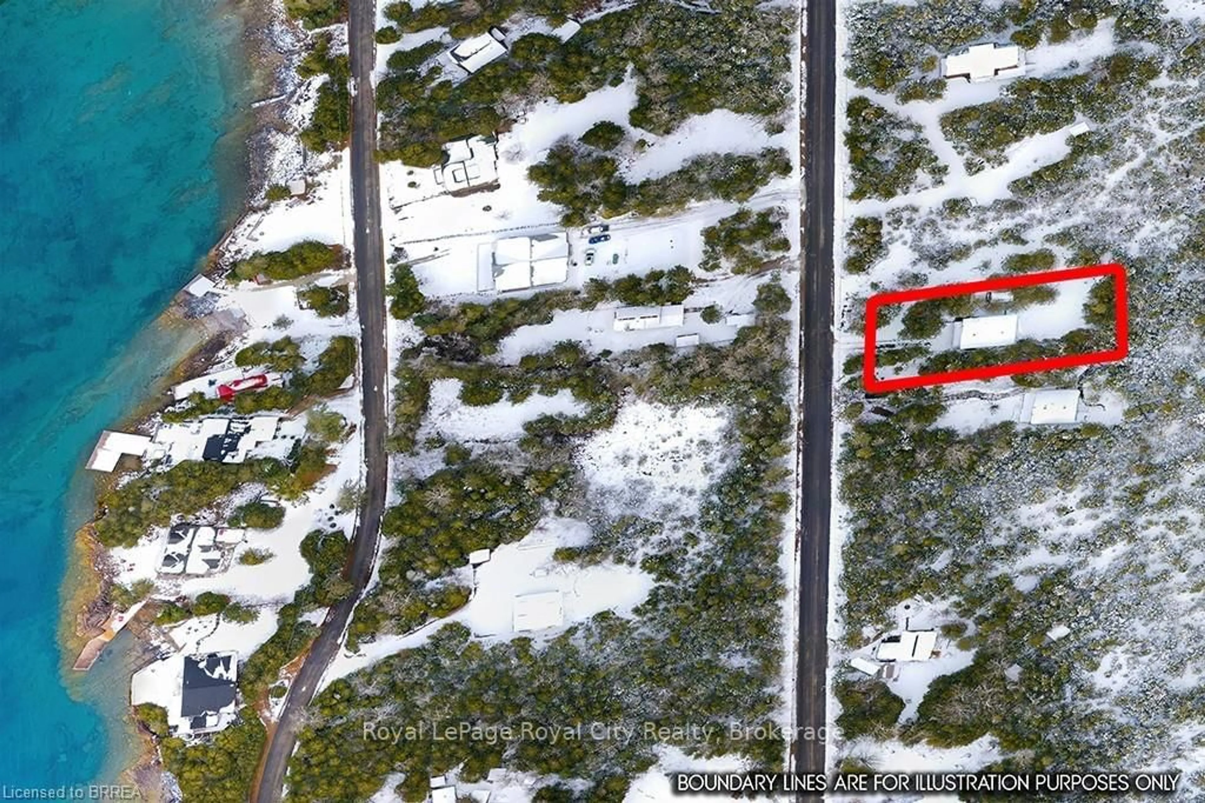 A pic from outside/outdoor area/front of a property/back of a property/a pic from drone, street for 48 Harpur Dr, Northern Bruce Peninsula Ontario N0H 2R0