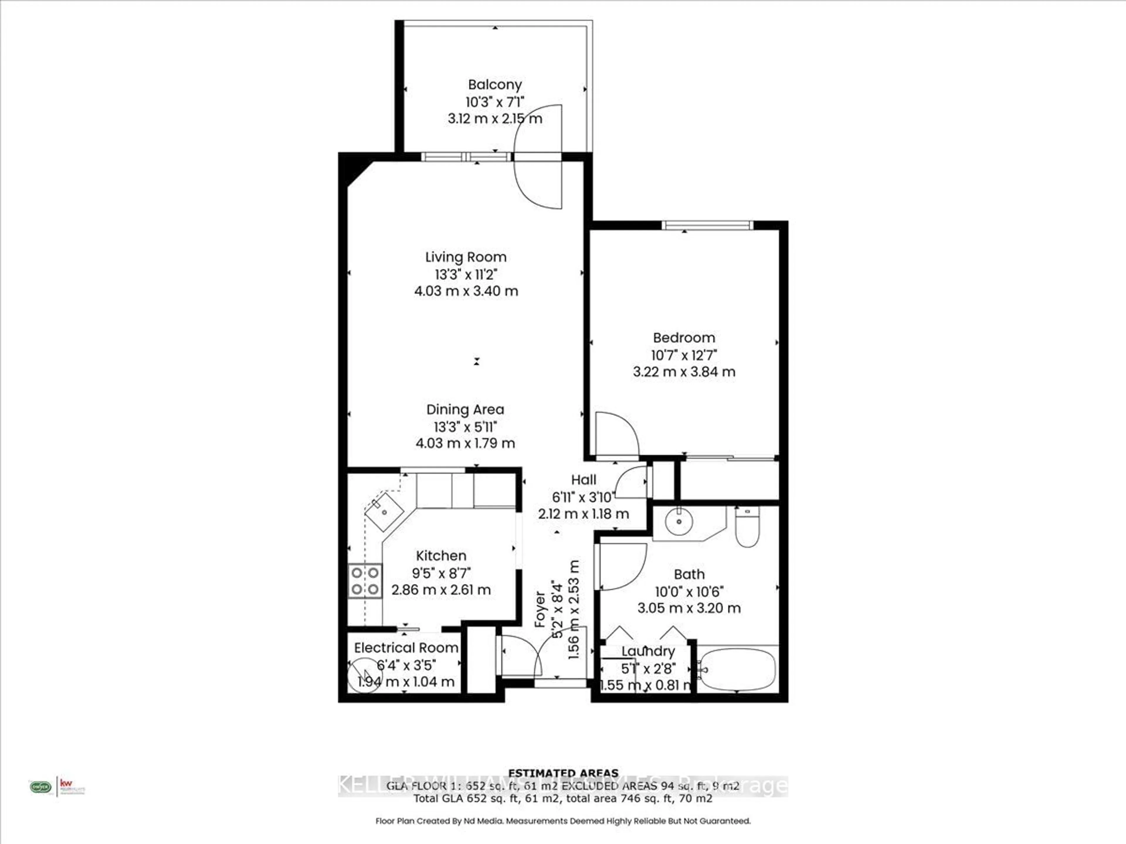 Floor plan for 511 Gainsborough Rd #224, London Ontario N6G 4Z5