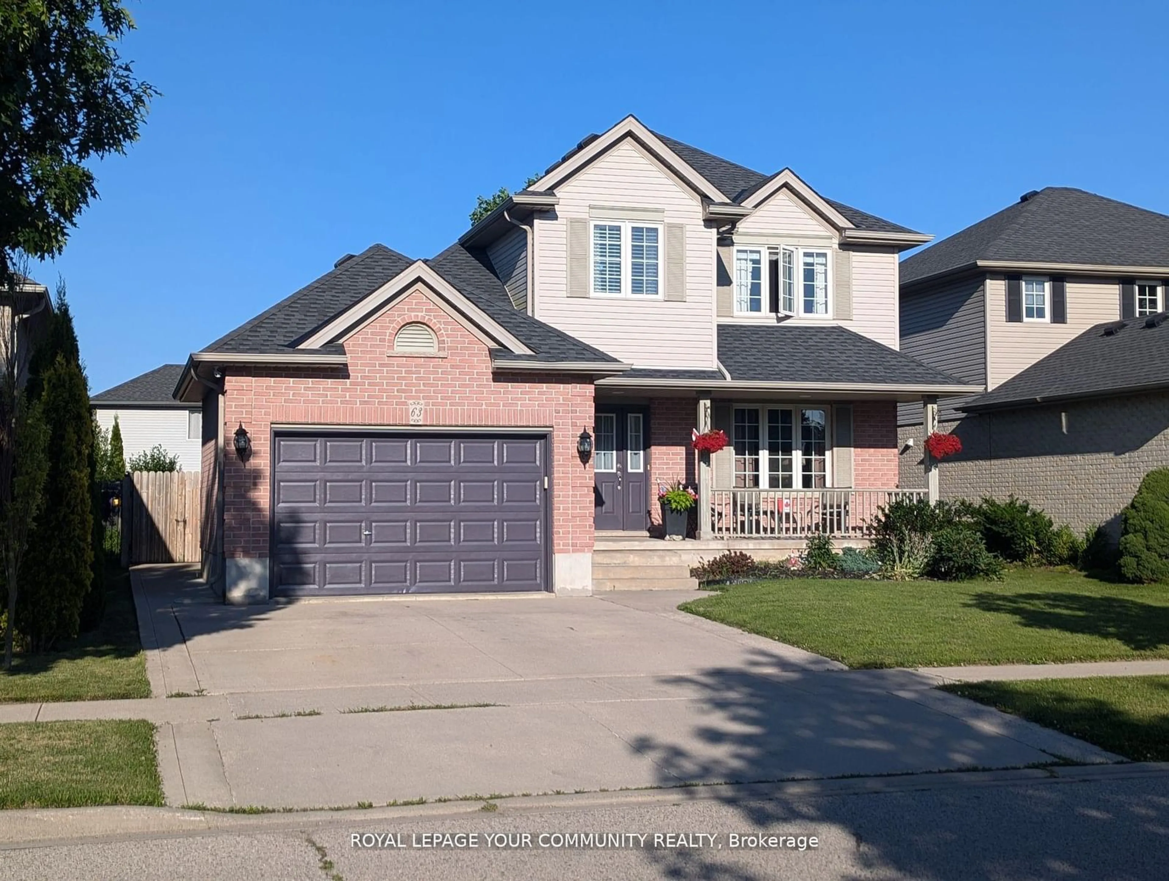 Home with brick exterior material, street for 63 Lake Margaret Tr, St. Thomas Ontario N5R 6K5