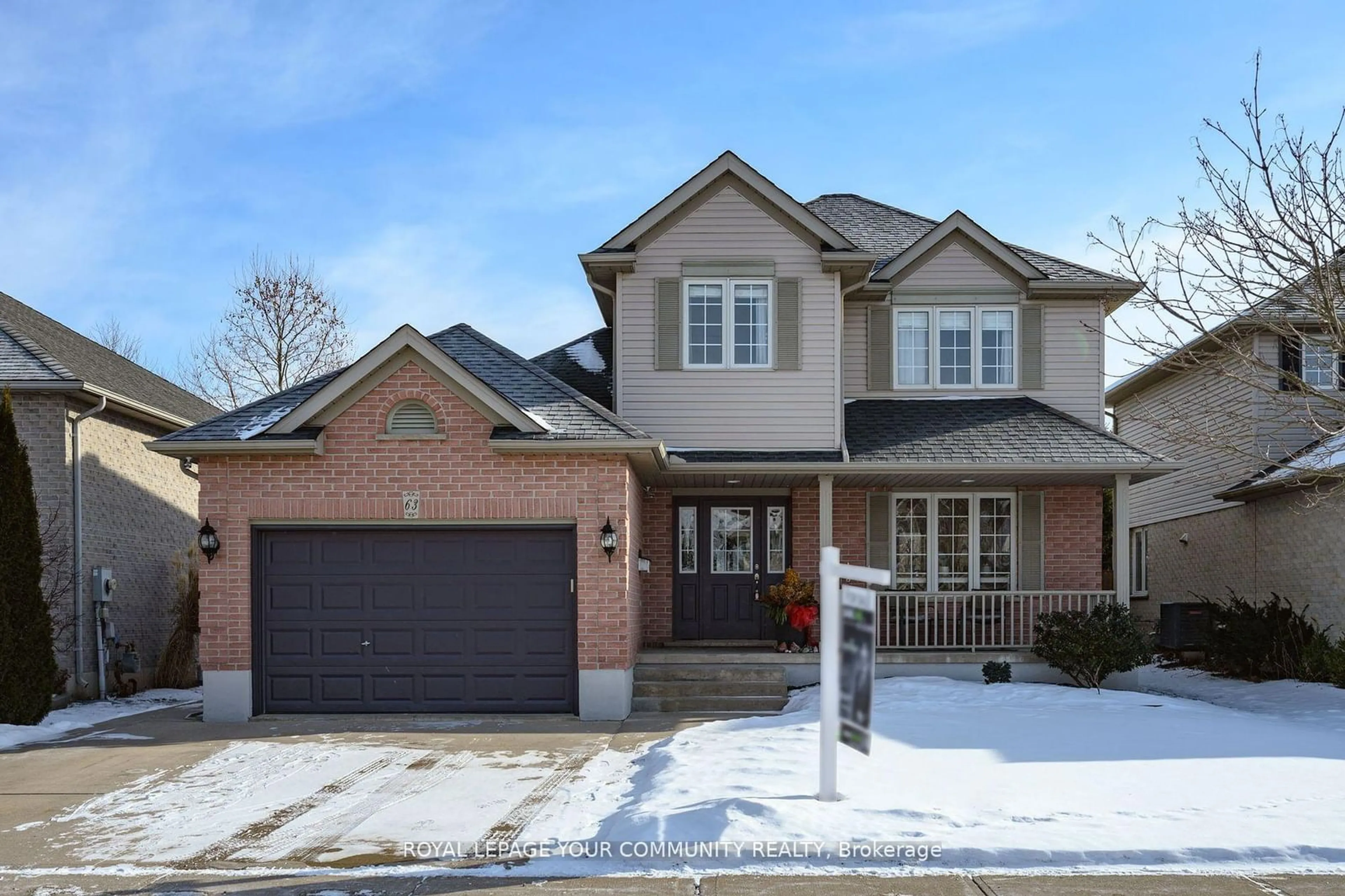 Home with brick exterior material, street for 63 Lake Margaret Tr, St. Thomas Ontario N5R 6K5