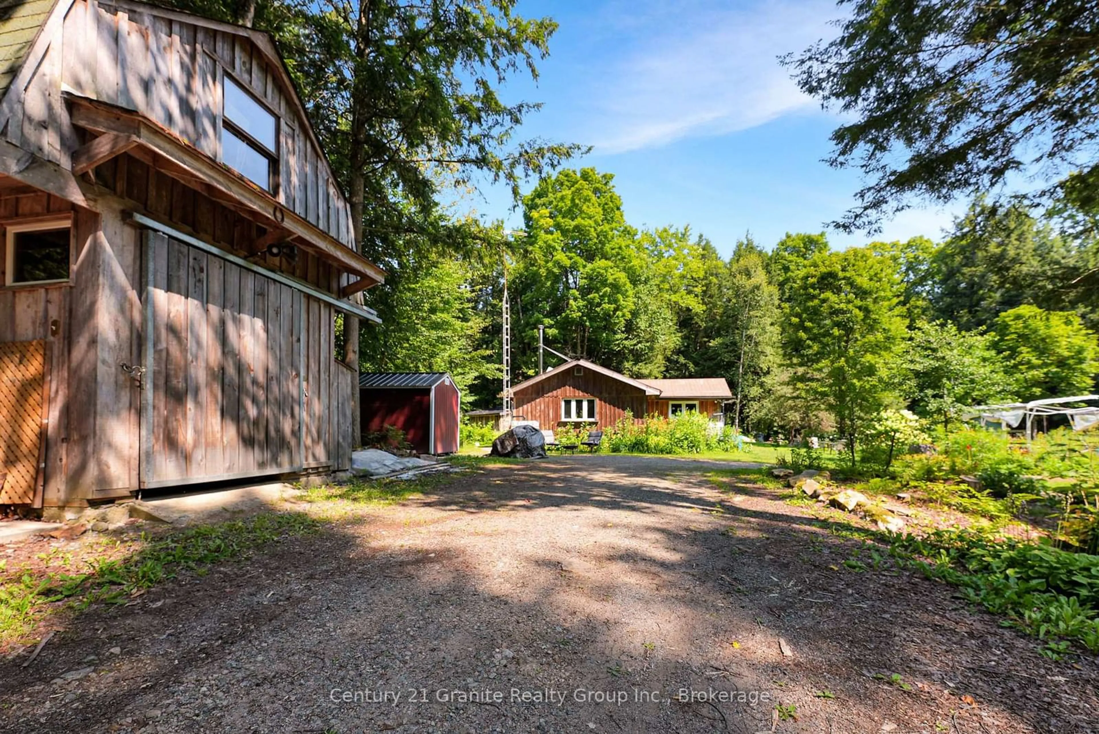 A pic from outside/outdoor area/front of a property/back of a property/a pic from drone, forest/trees view for 1842 Buckslide Rd, Algonquin Highlands Ontario K0M 1J1