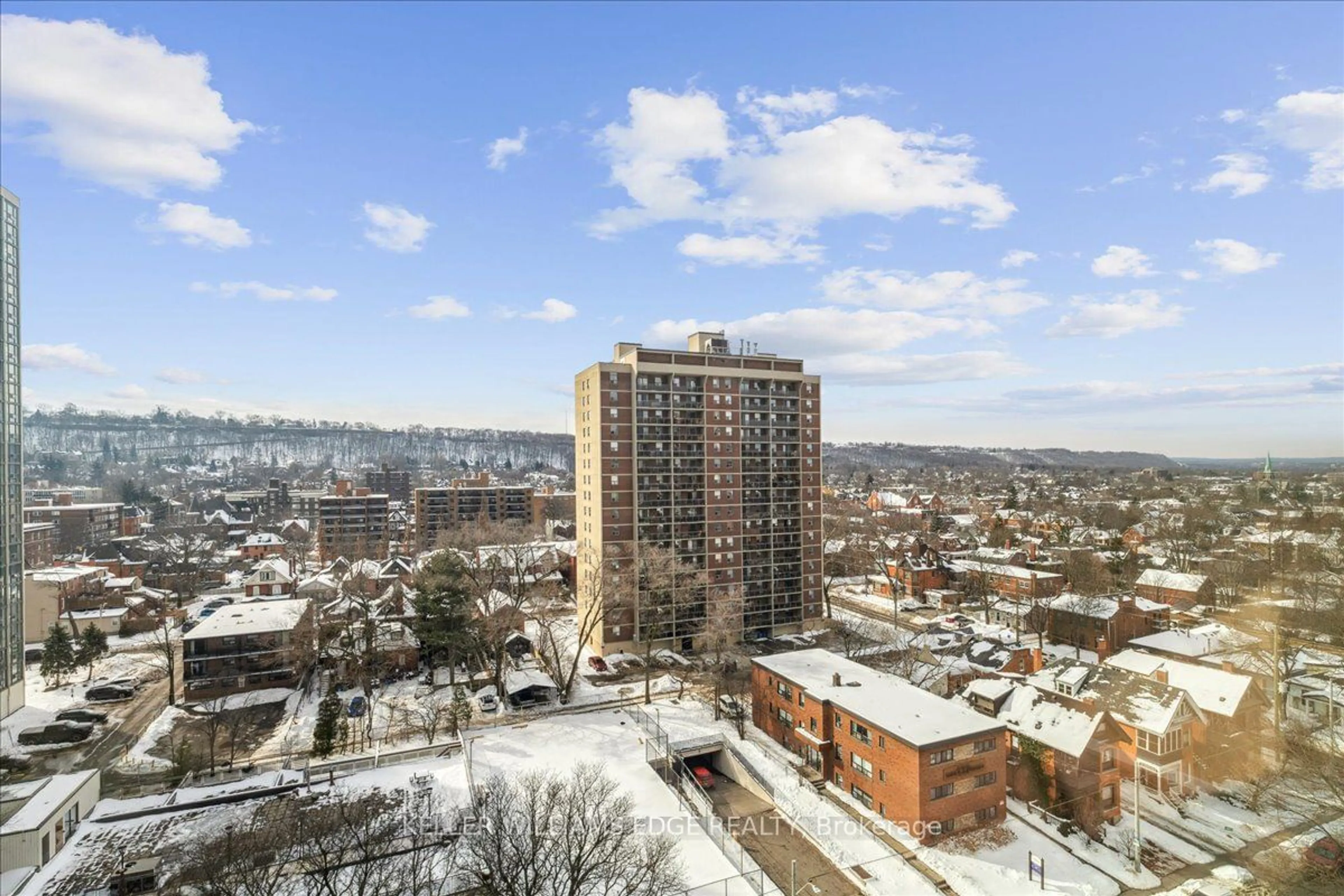 A pic from outside/outdoor area/front of a property/back of a property/a pic from drone, city buildings view from balcony for 120 Duke St #1204, Hamilton Ontario L8P 4T1