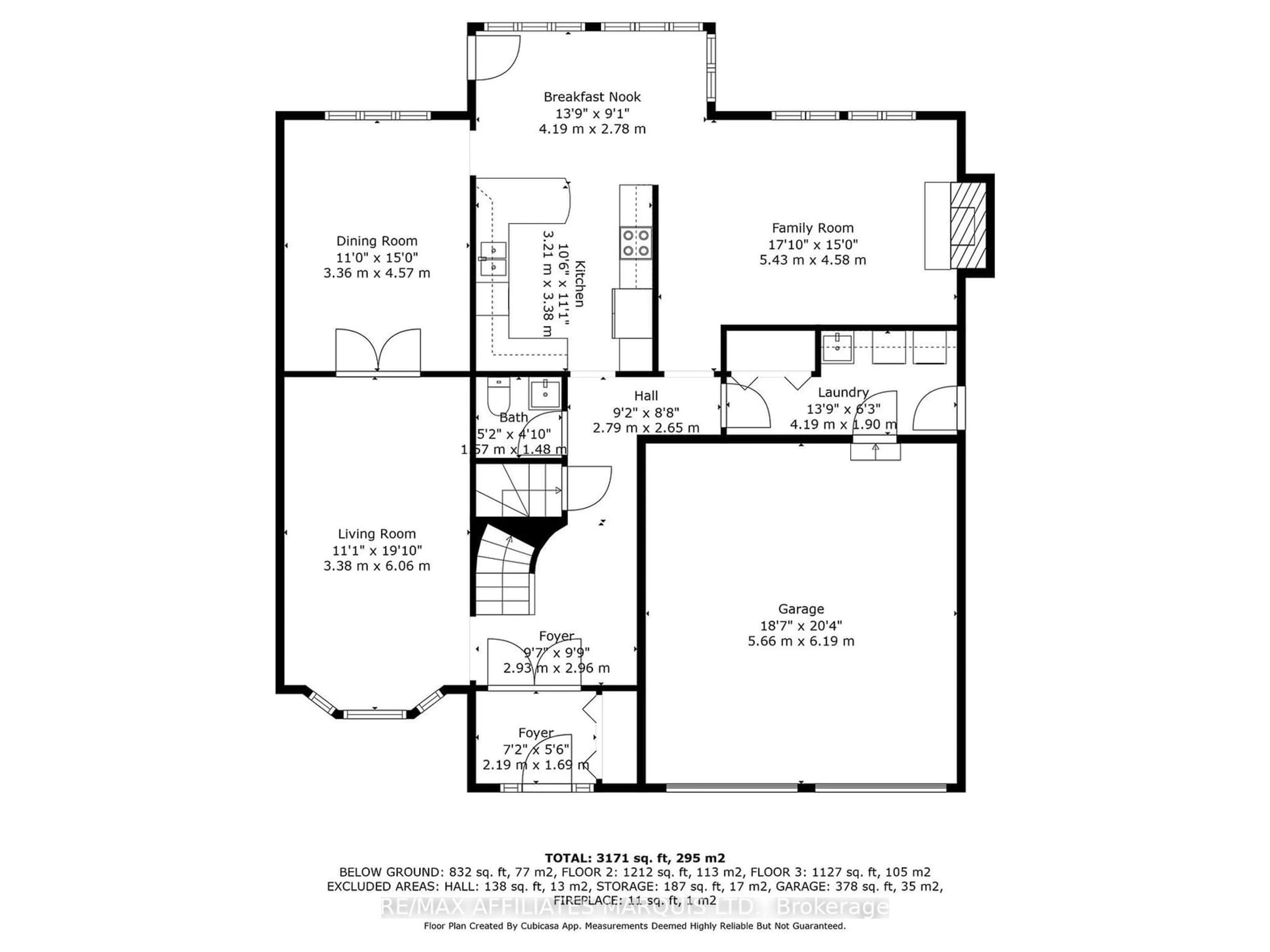 Floor plan for 831 Chelsea Cres, Cornwall Ontario K6H 6Y8