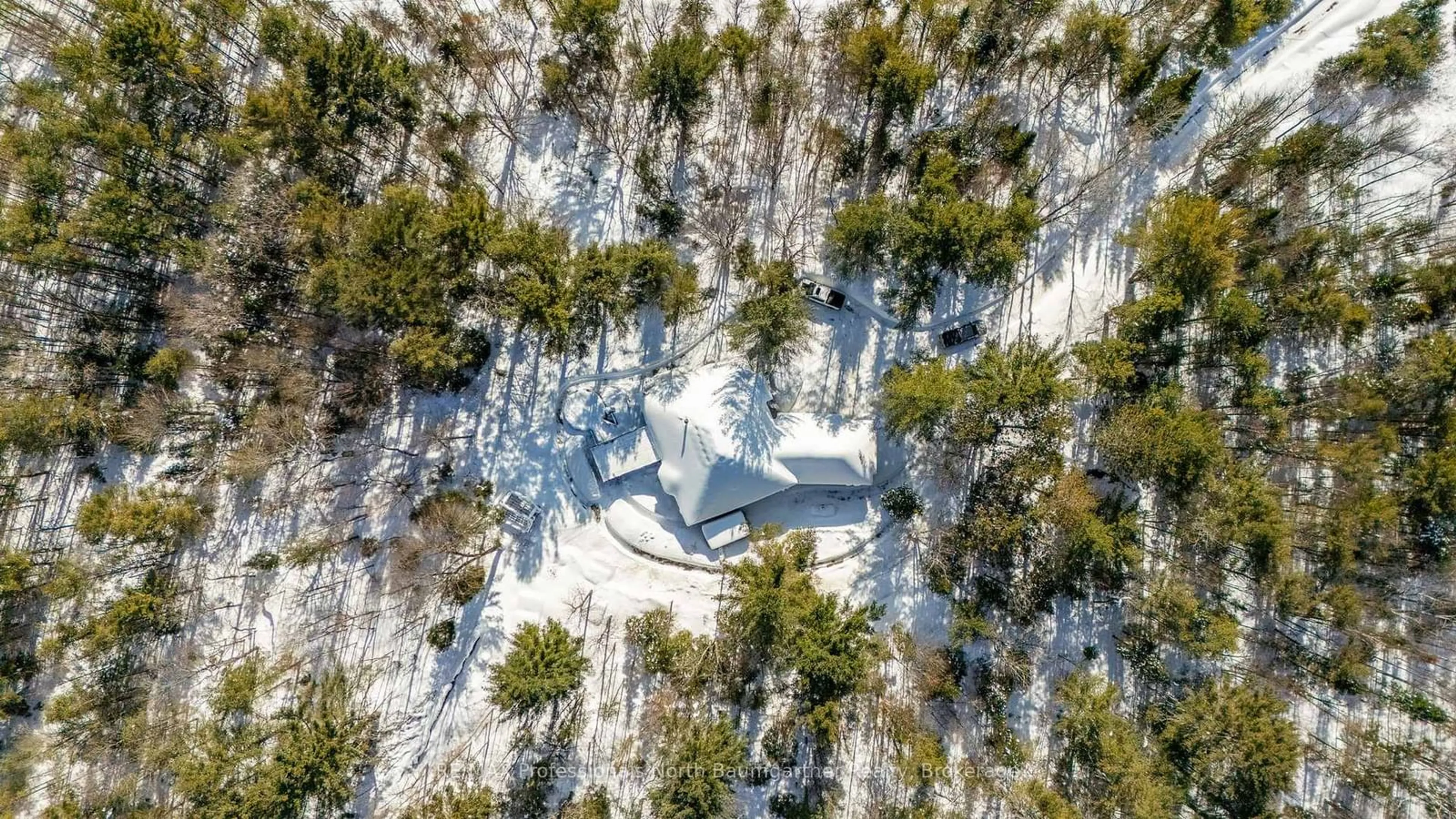 A pic from outside/outdoor area/front of a property/back of a property/a pic from drone, forest/trees view for 9319 County Road 503 High, Highlands East Ontario K0M 1R0