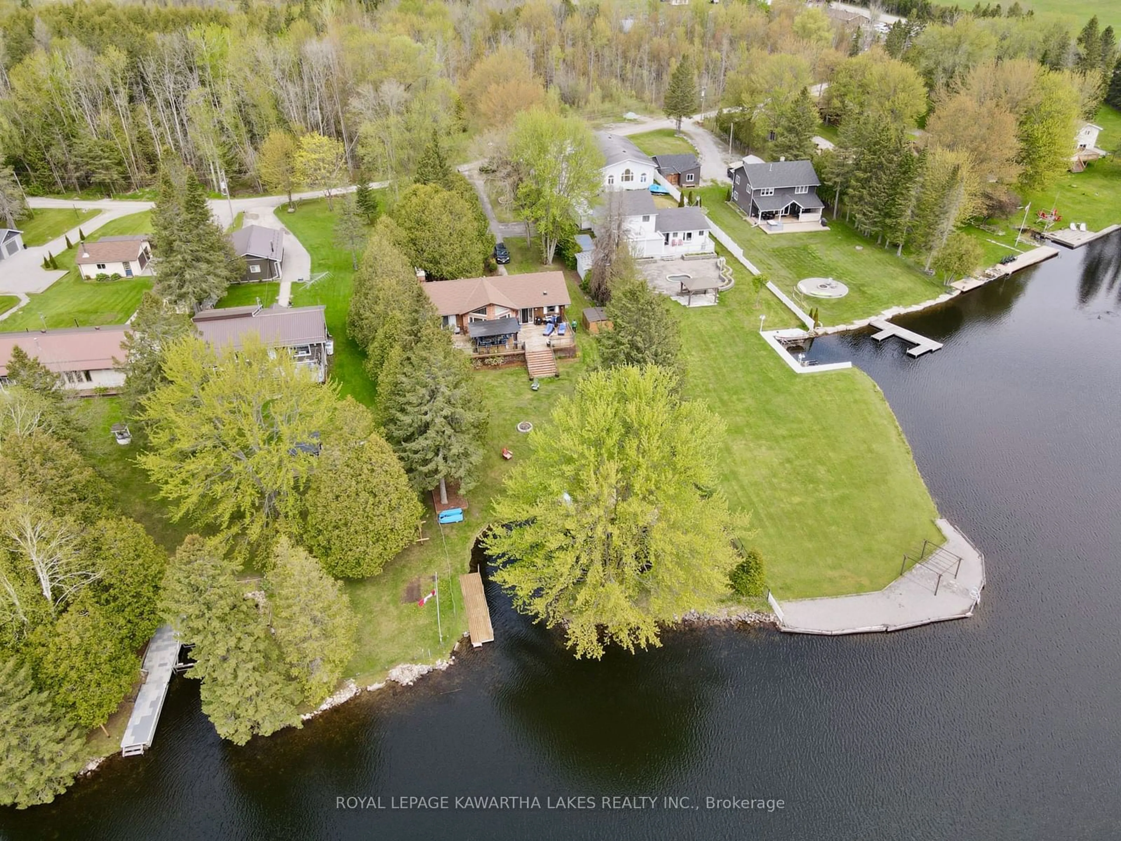 A pic from outside/outdoor area/front of a property/back of a property/a pic from drone, water/lake/river/ocean view for 21 Trent View Rd, Kawartha Lakes Ontario K0M 2B0