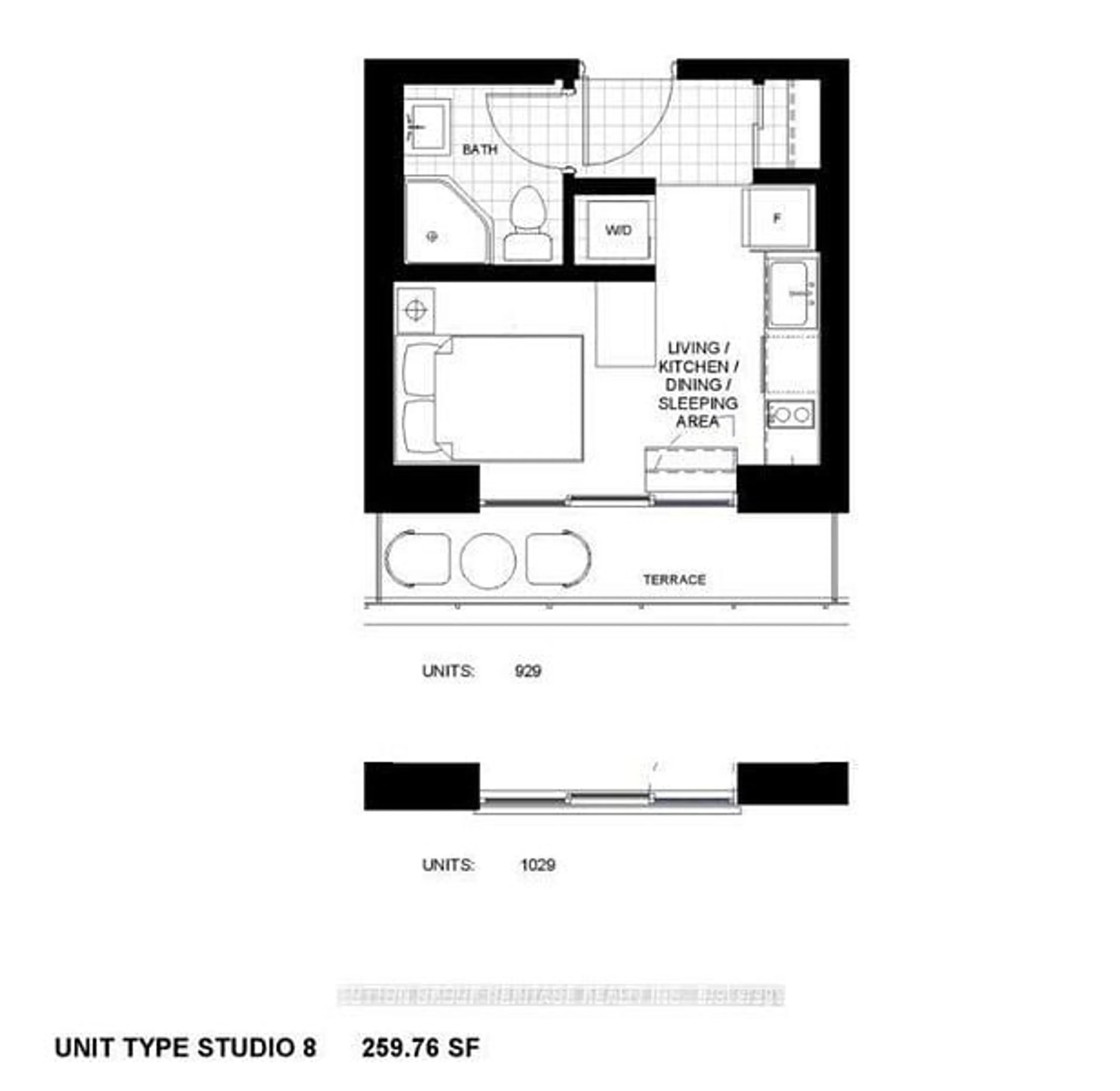 Floor plan for 652 Princess St #929, Kingston Ontario K7L 1E5