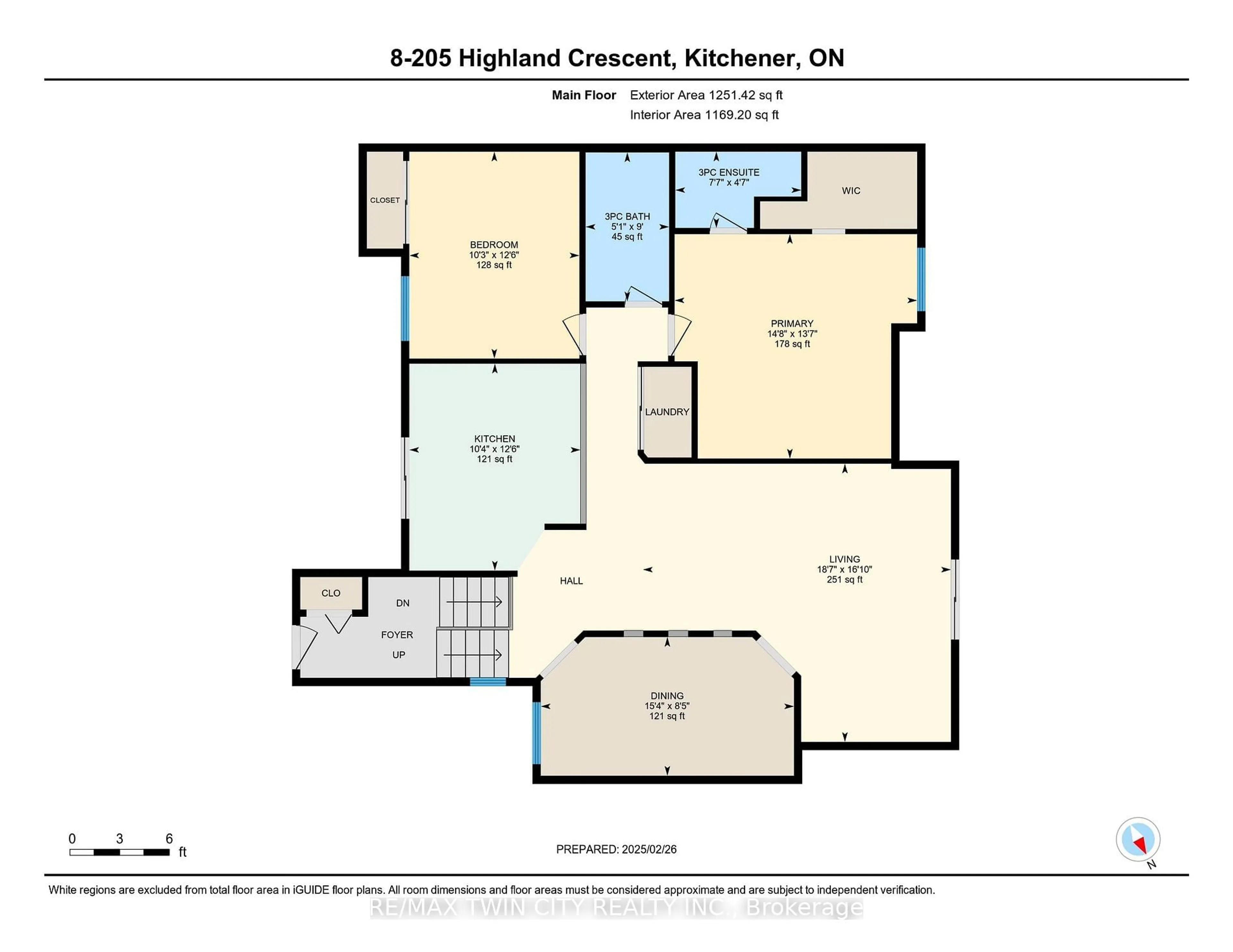 Floor plan for 205 Highland Cres #8, Kitchener Ontario N2M 5L6