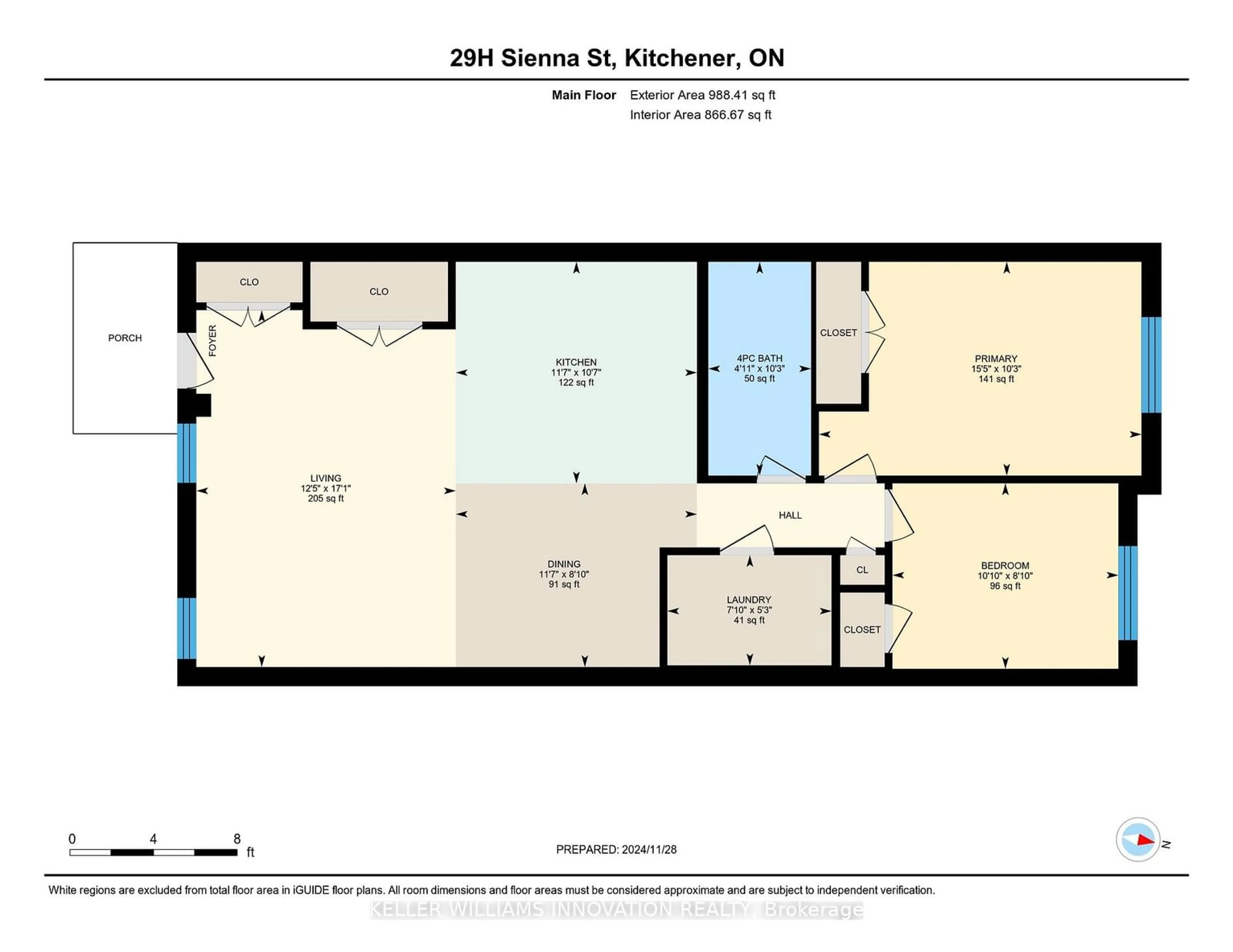 Floor plan for 29 Sienna St #H, Kitchener Ontario N2R 0H8