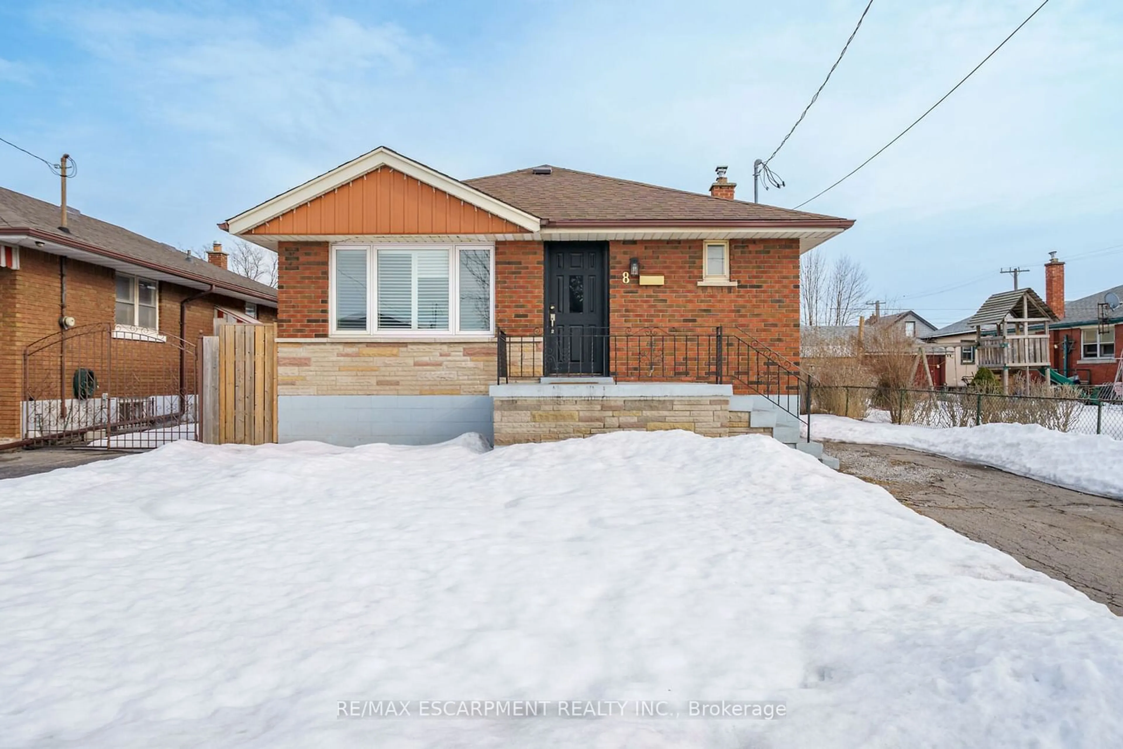 Home with brick exterior material, street for 8 SHYNAL Ave, Hamilton Ontario L8H 6K1