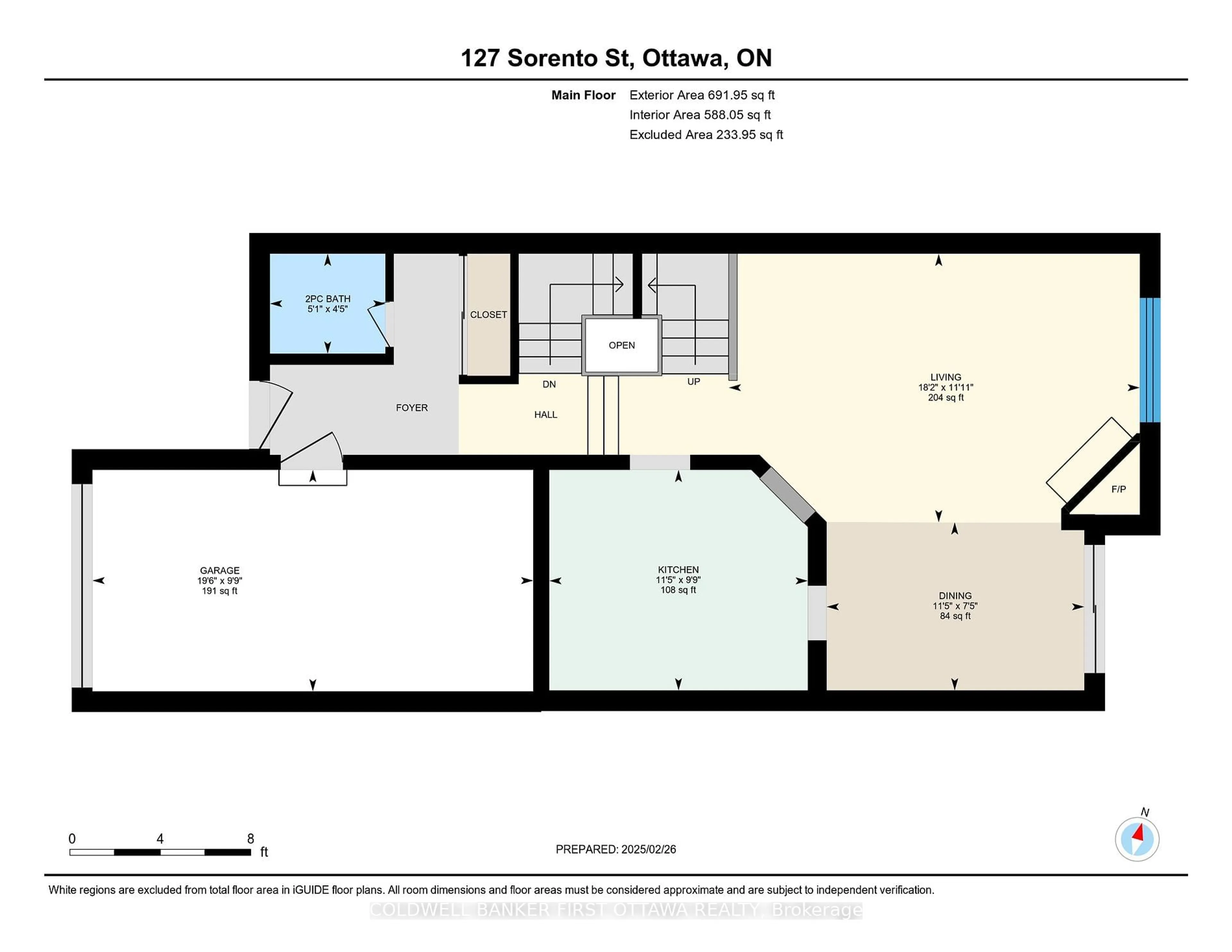 Floor plan for 127 Sorento St, Barrhaven Ontario K2J 0B1