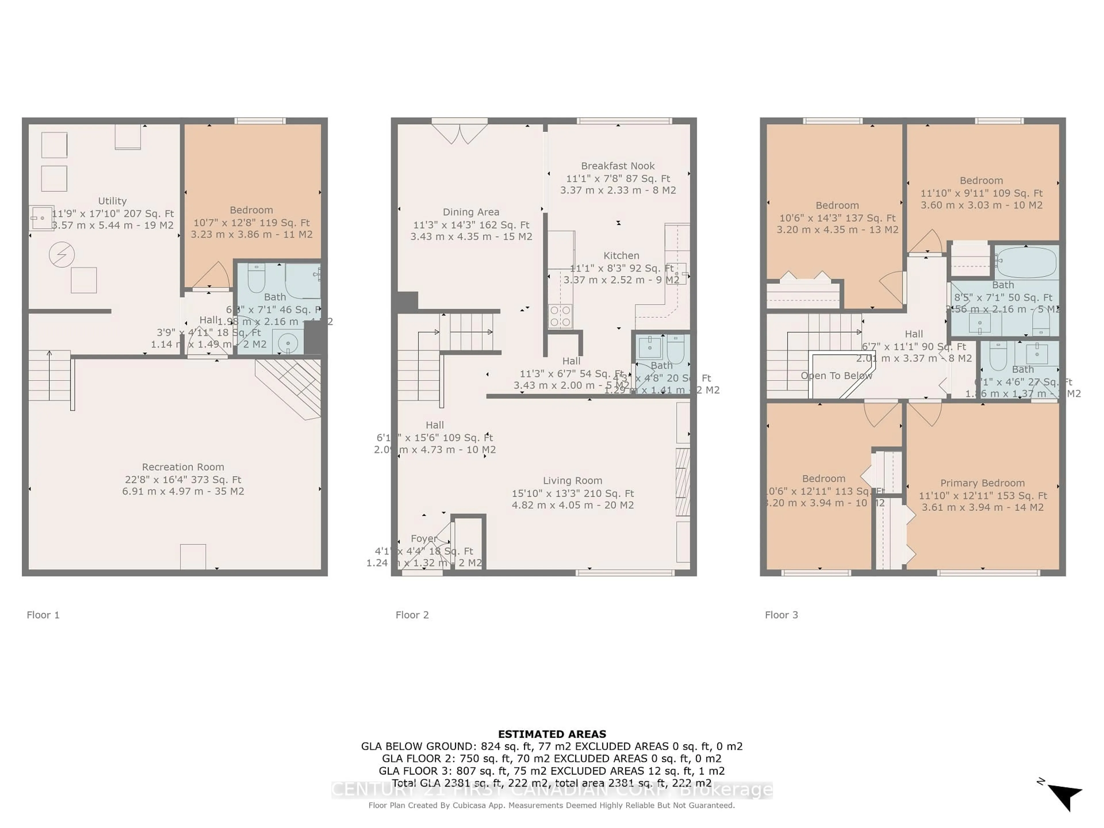 Floor plan for 417 Everglade Cres, London Ontario N6H 4M8