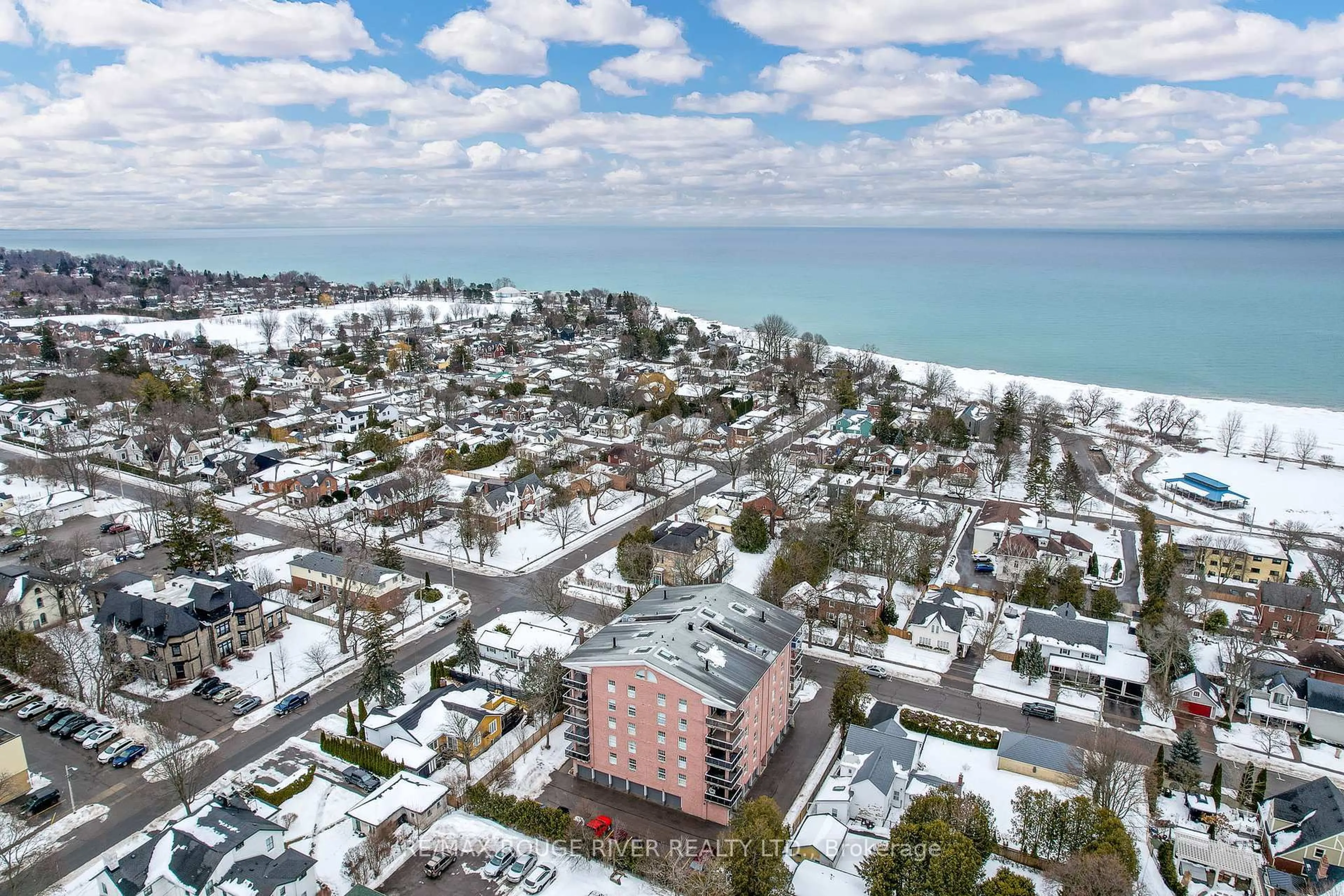 A pic from outside/outdoor area/front of a property/back of a property/a pic from drone, city buildings view from balcony for 130 Queen St #6B, Cobourg Ontario K9A 1N2