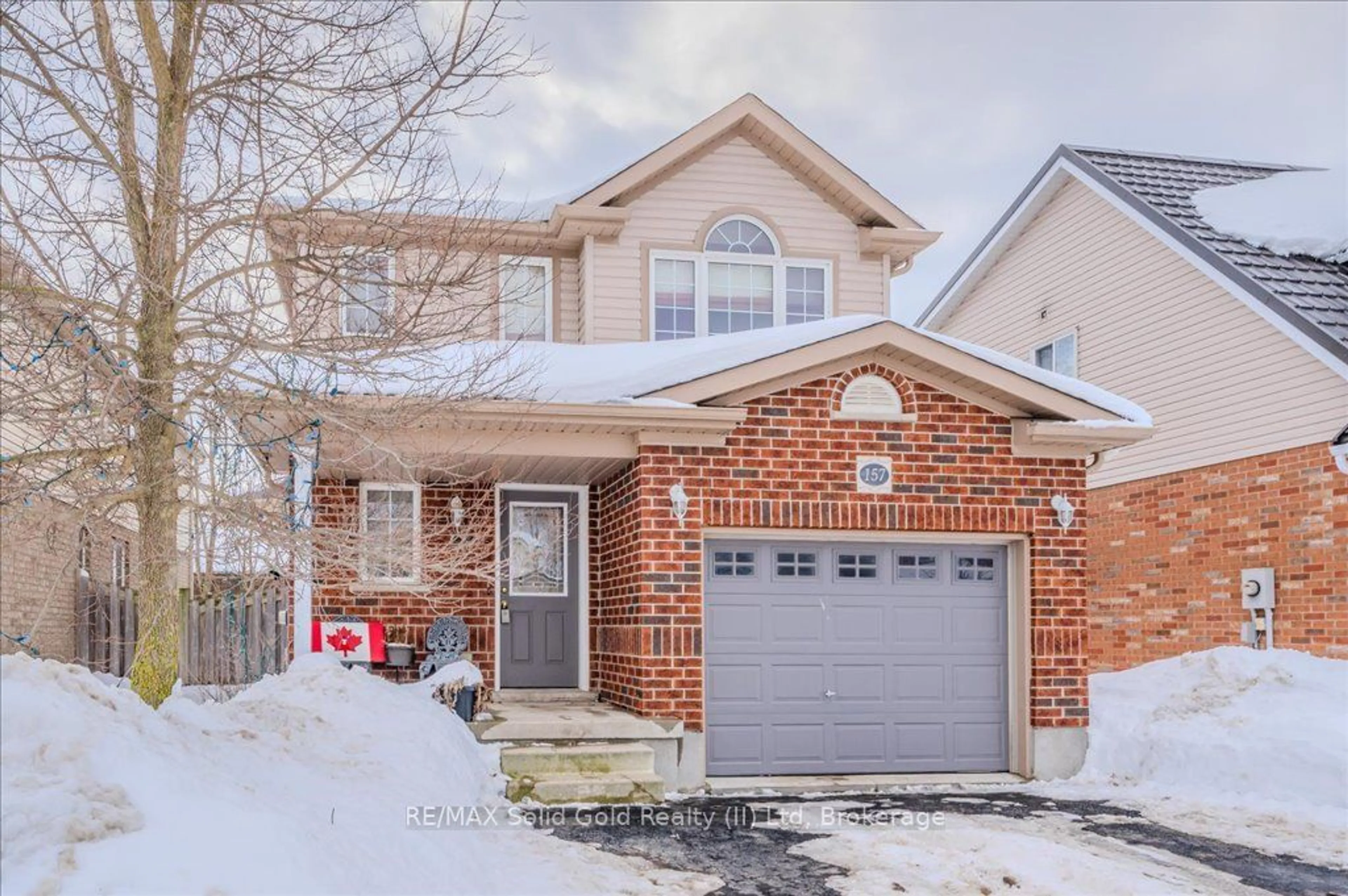 Home with brick exterior material, street for 157 Porchlight Dr, Waterloo Ontario N3B 0A3