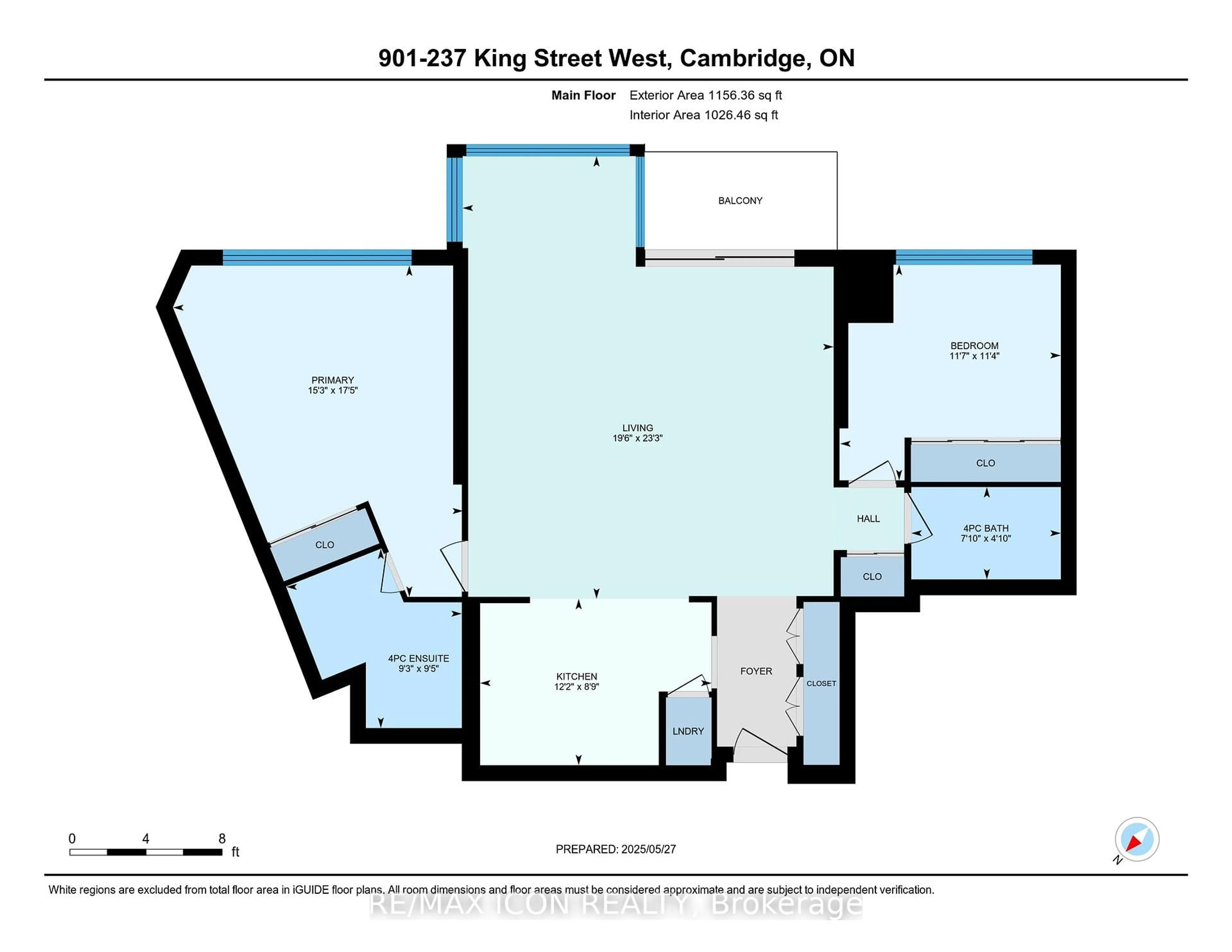 Floor plan for 237 King St #901, Cambridge Ontario N3H 5L2