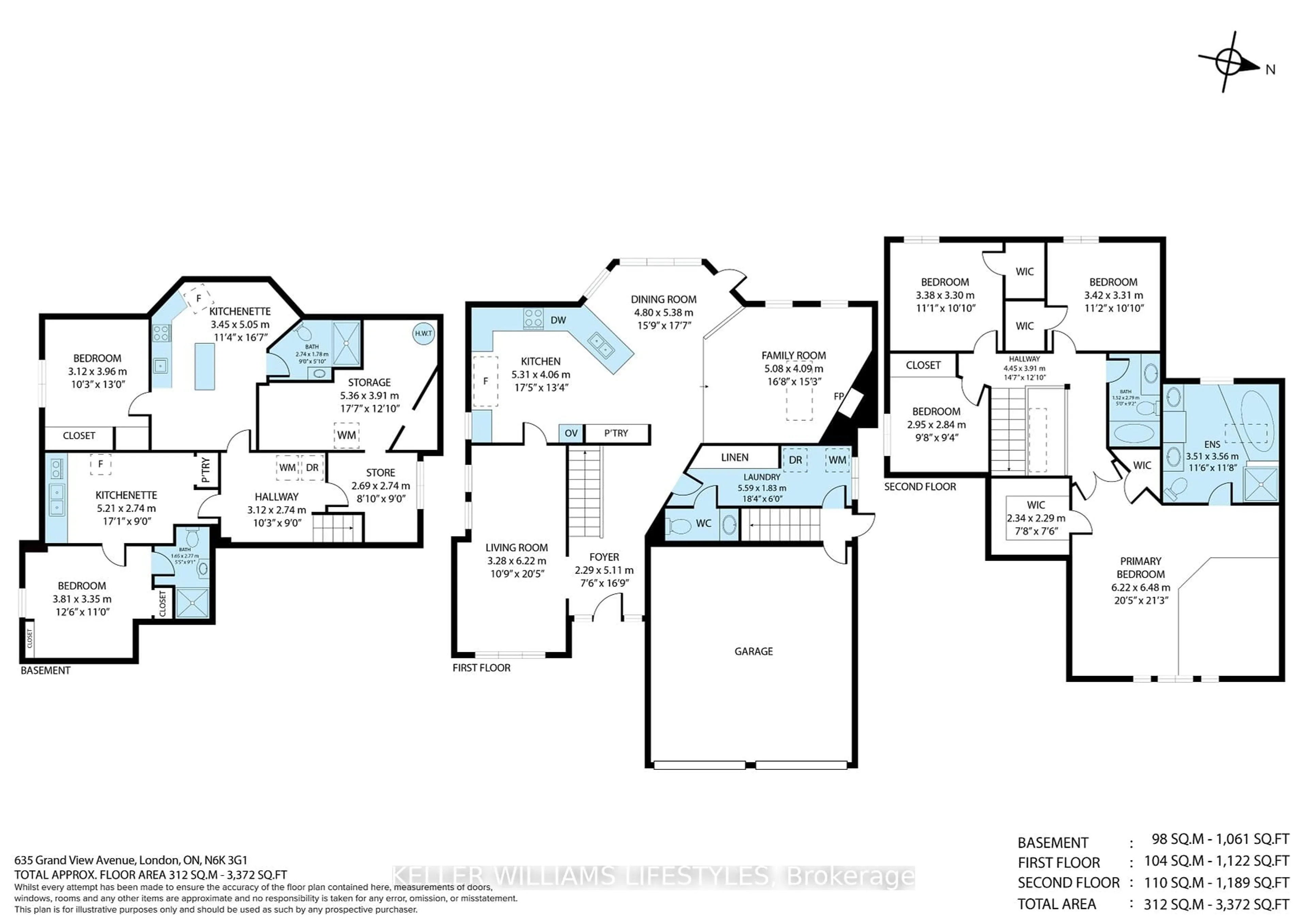 Floor plan for 635 Grand View Ave, London Ontario N6K 3G1