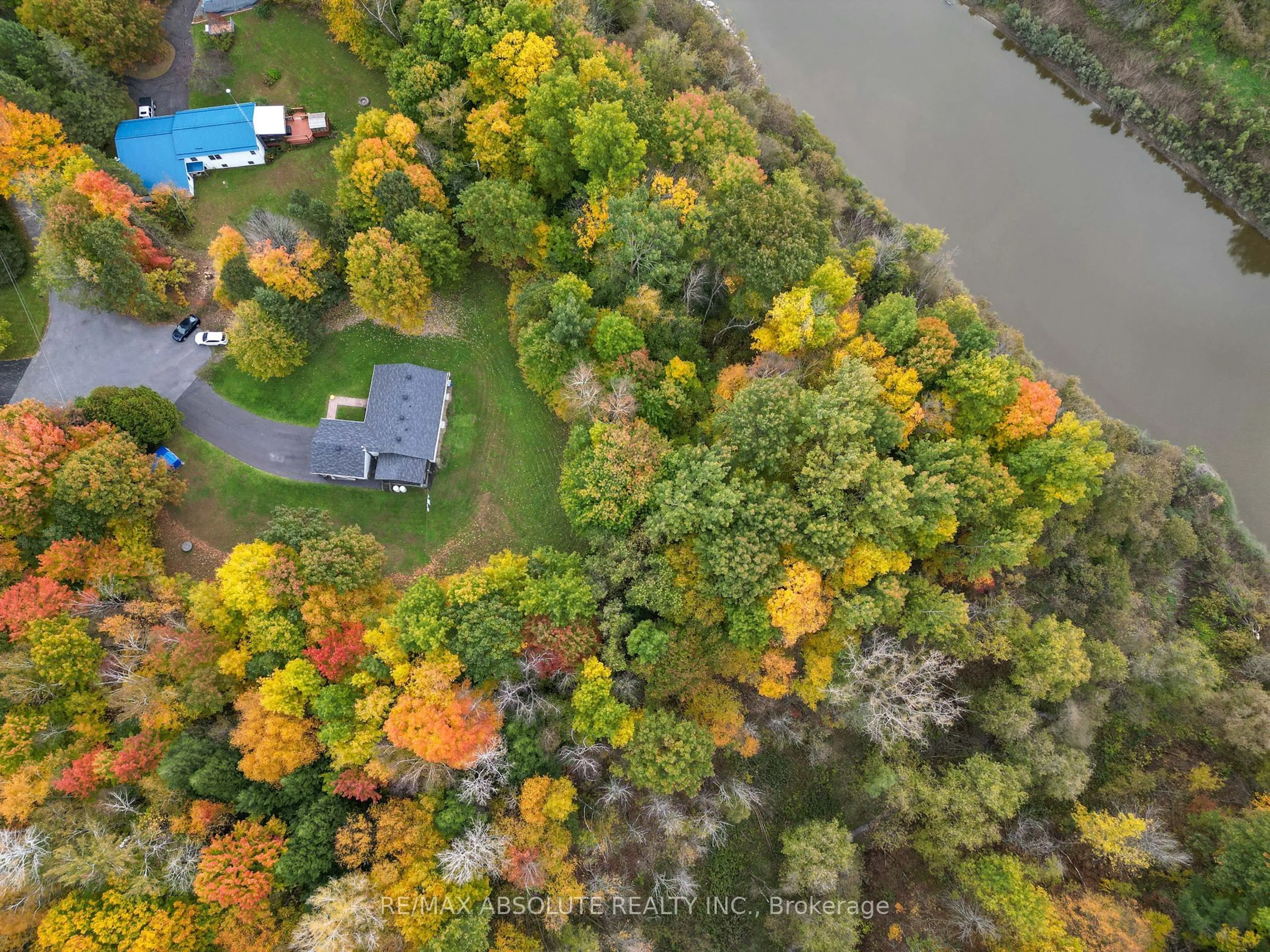 A pic from outside/outdoor area/front of a property/back of a property/a pic from drone, water/lake/river/ocean view for 110 Seguinbourg Rd, The Nation Ontario K0A 1M0