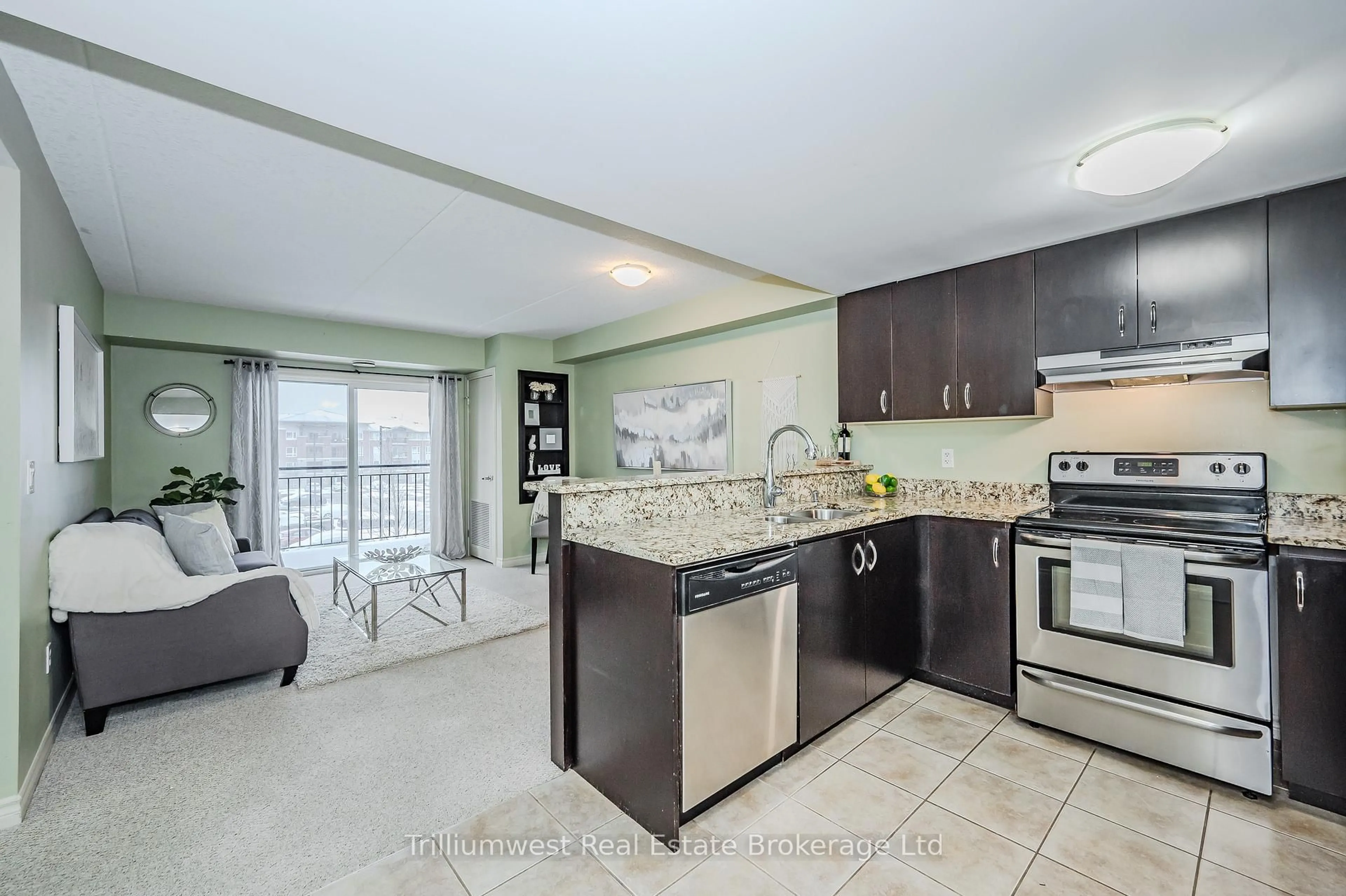 Open concept kitchen, unknown for 41 GOODWIN Dr #307, Guelph Ontario N1L 0E7