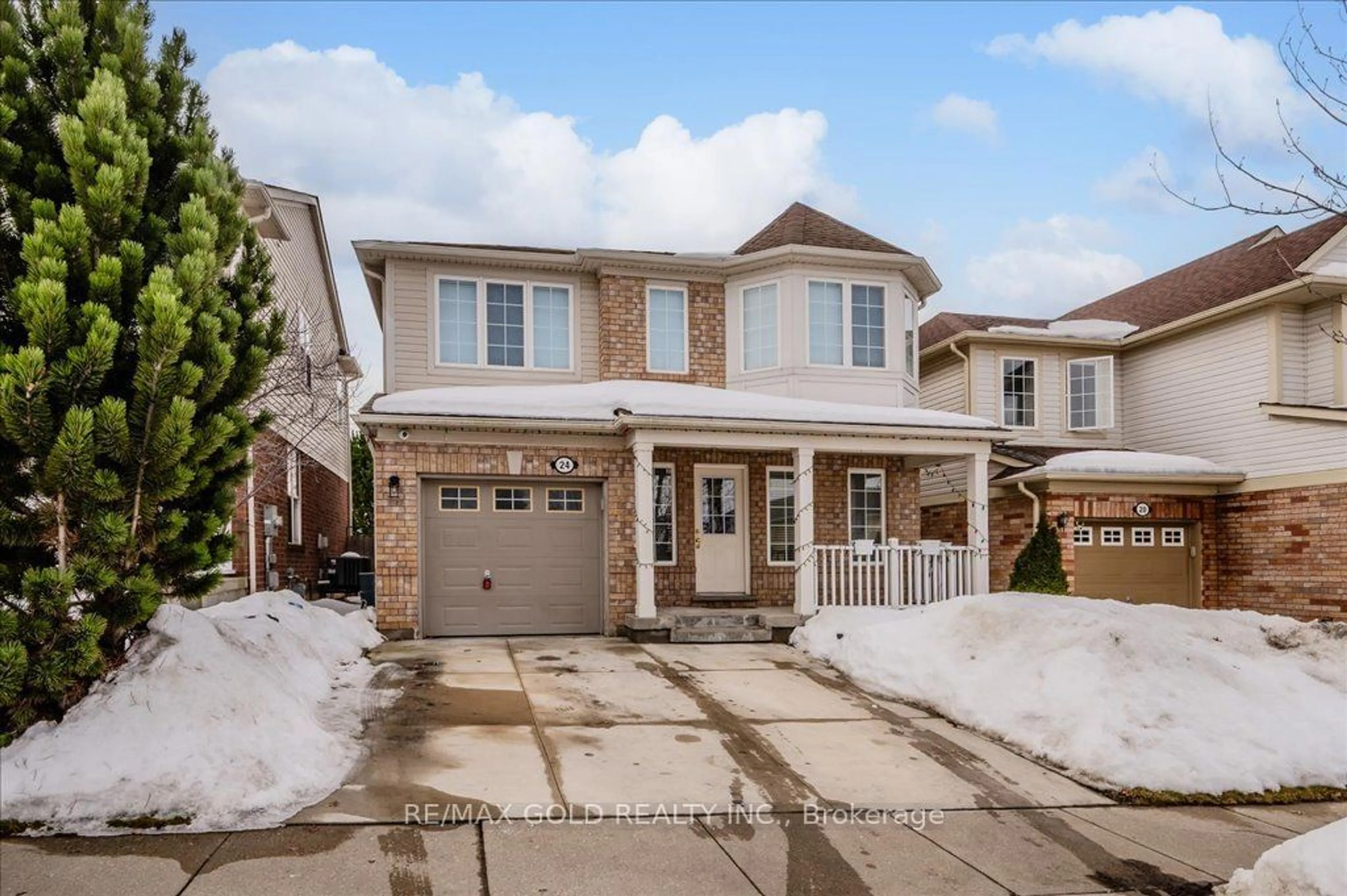 Home with brick exterior material, street for 24 Baintree Way, Cambridge Ontario N1T 2H3