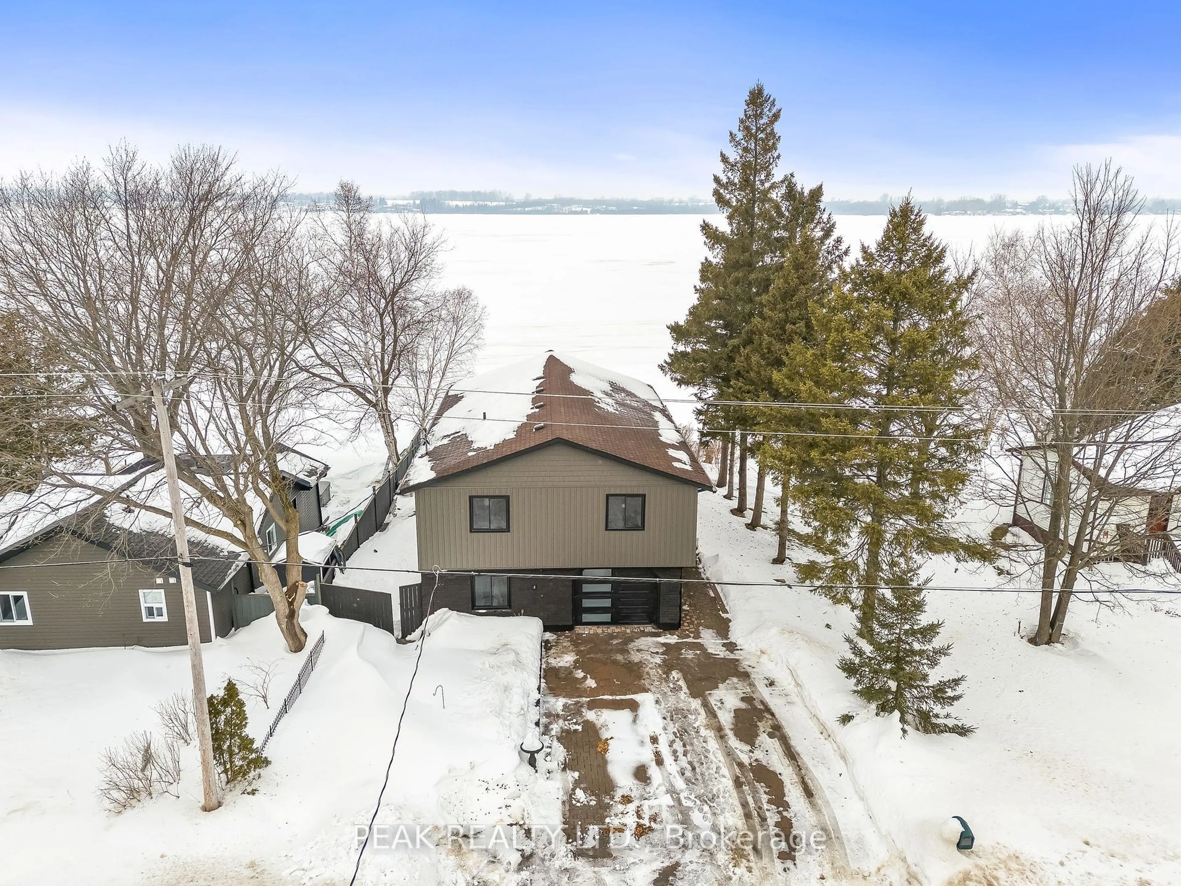 A pic from outside/outdoor area/front of a property/back of a property/a pic from drone, water/lake/river/ocean view for 5 McGill Dr, Kawartha Lakes Ontario L0B 1K0