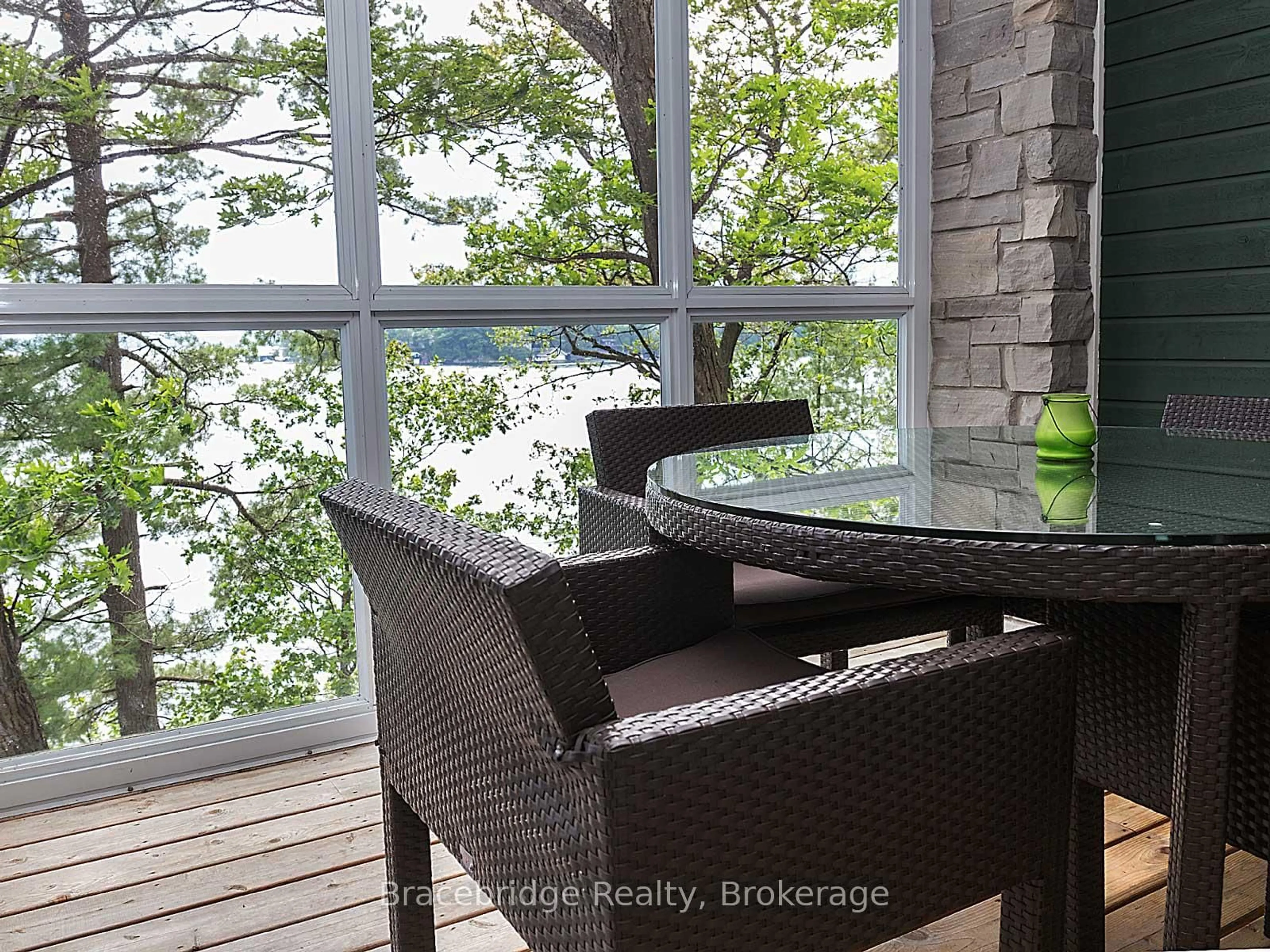 Balcony in the apartment, water/lake/river/ocean view for 1869 Muskoka Rd 118 High #A103-D1, Muskoka Lakes Ontario P1L 1W8