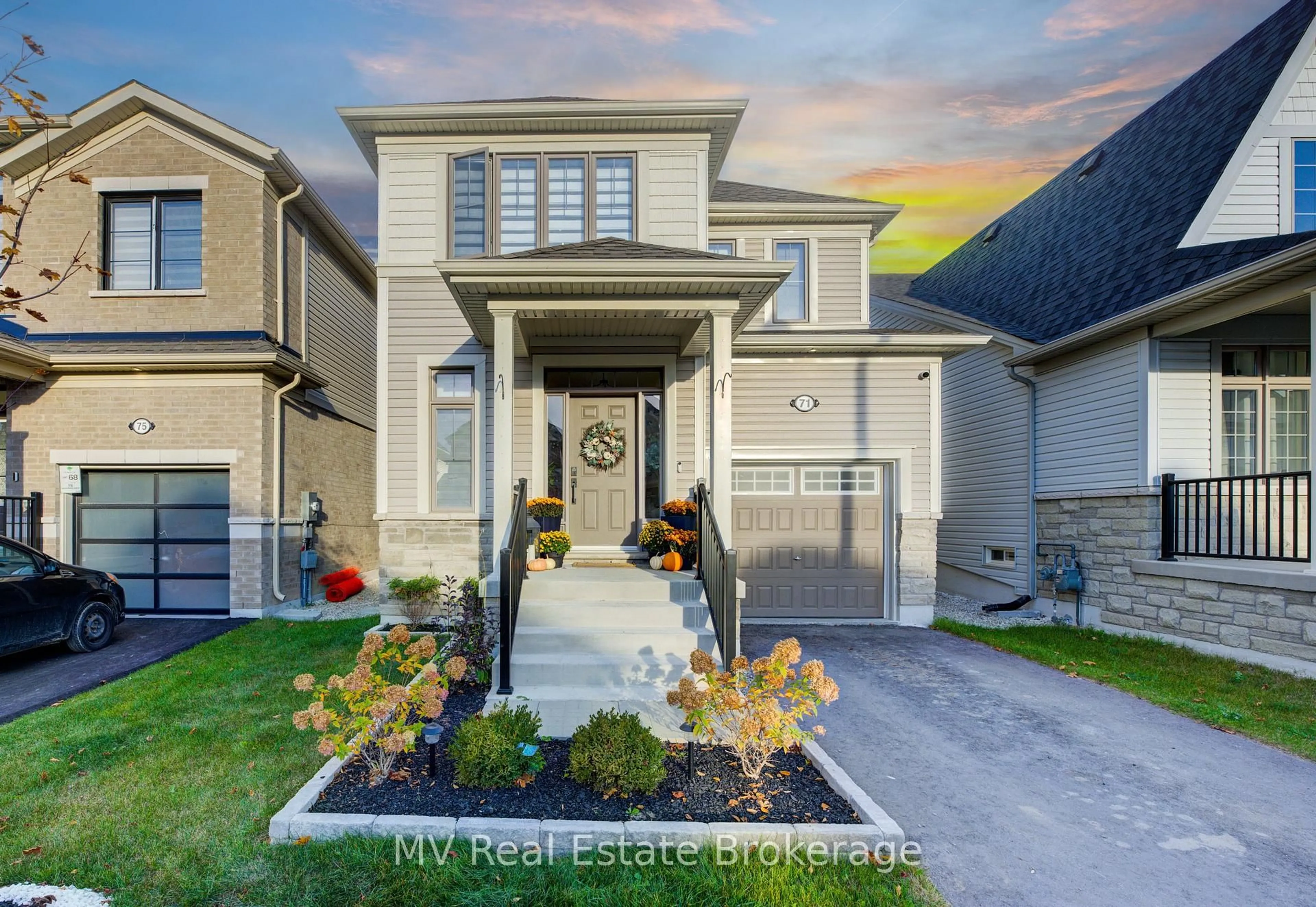 Home with vinyl exterior material, street for 71 DASS Dr, Centre Wellington Ontario N1M 0H9