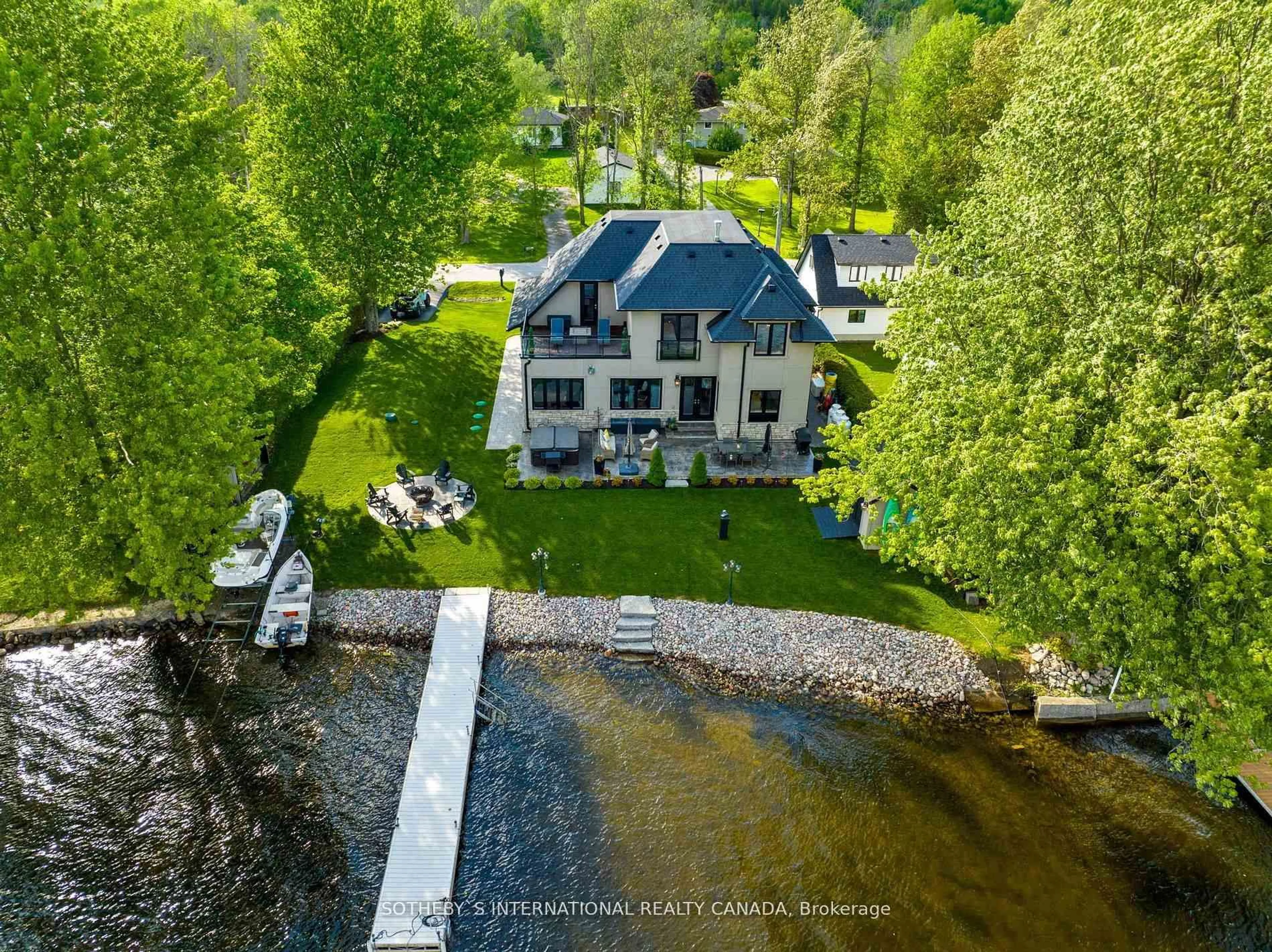 A pic from outside/outdoor area/front of a property/back of a property/a pic from drone, water/lake/river/ocean view for 137 Stinsons Bay Rd, Kawartha Lakes Ontario K0M 1N0