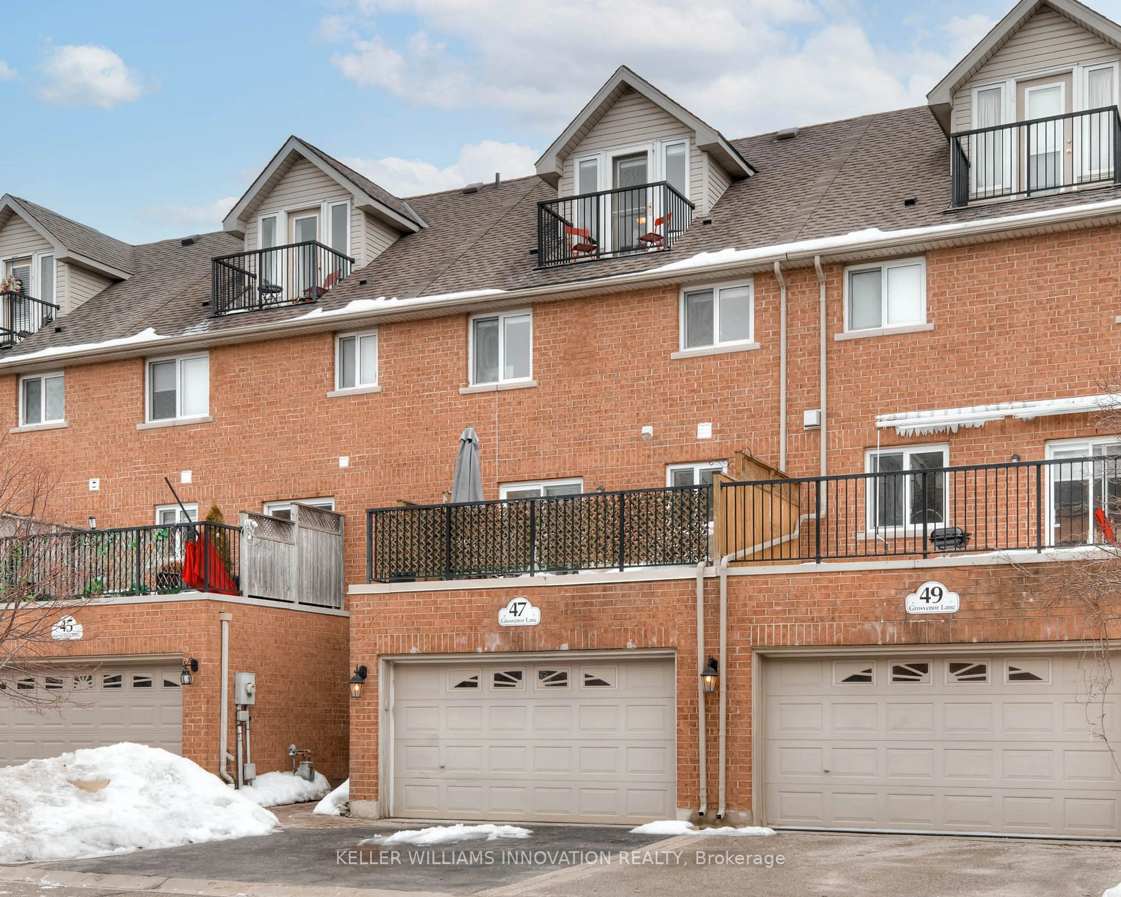 Home with brick exterior material, street for 47 Grosvenor Lane, Cambridge Ontario N1R 8N2