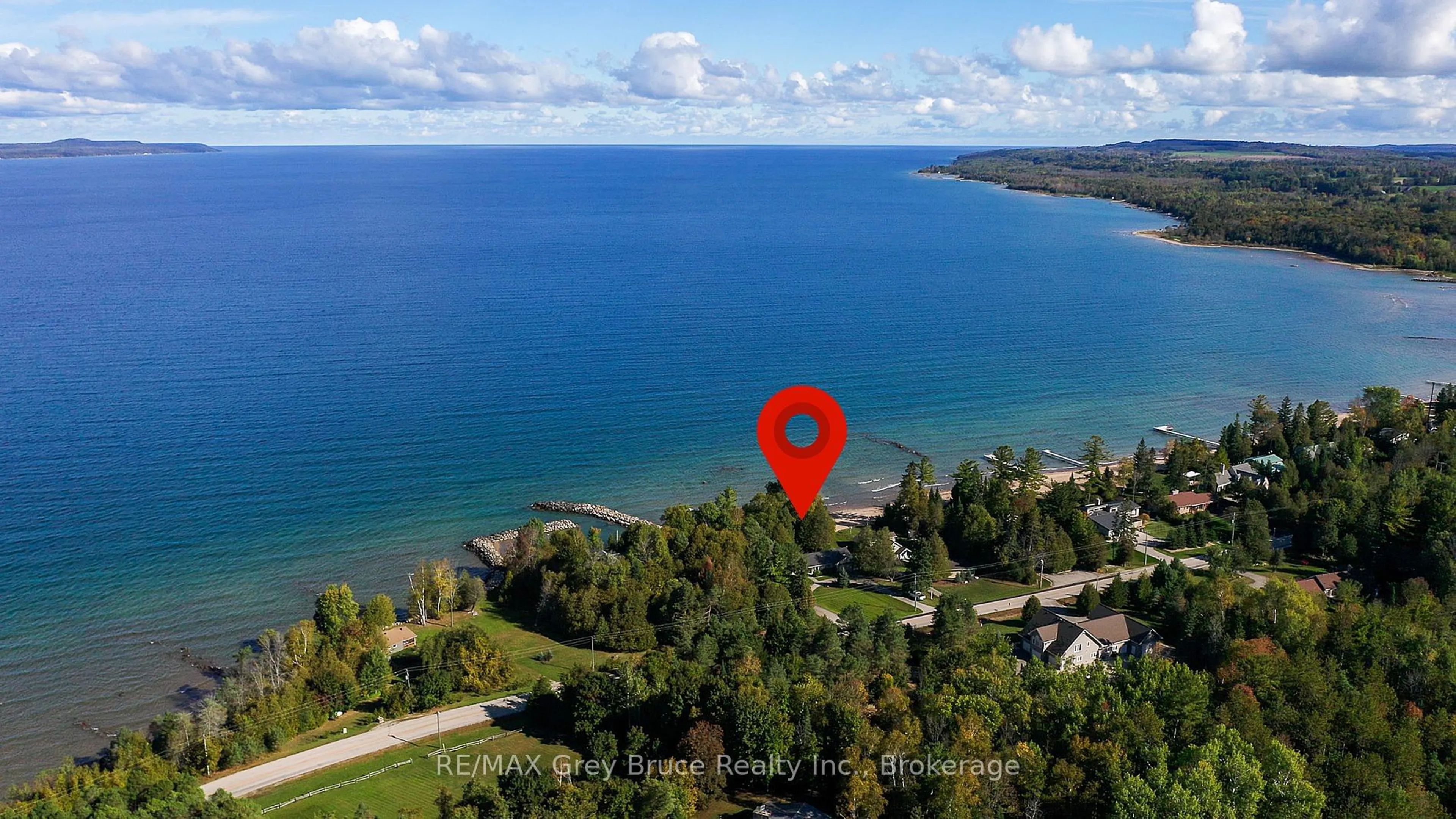 A pic from outside/outdoor area/front of a property/back of a property/a pic from drone, water/lake/river/ocean view for 359326 Grey Road 15 Rd, Meaford Ontario N0H 1B0