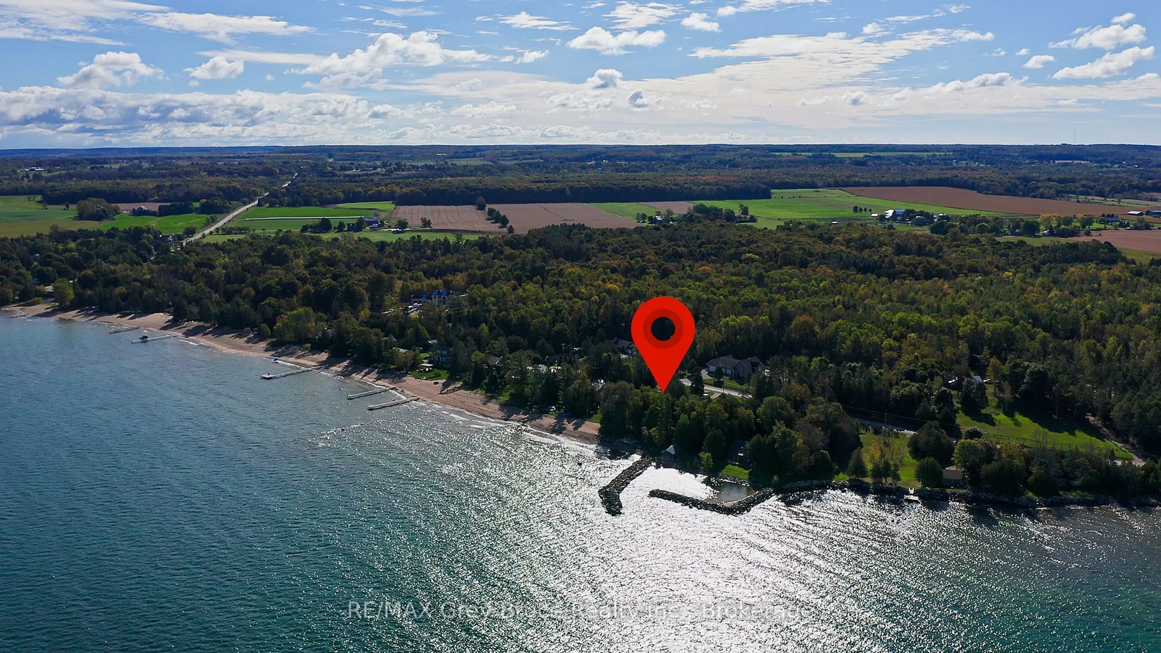 A pic from outside/outdoor area/front of a property/back of a property/a pic from drone, water/lake/river/ocean view for 359326 Grey Road 15 Rd, Meaford Ontario N0H 1B0