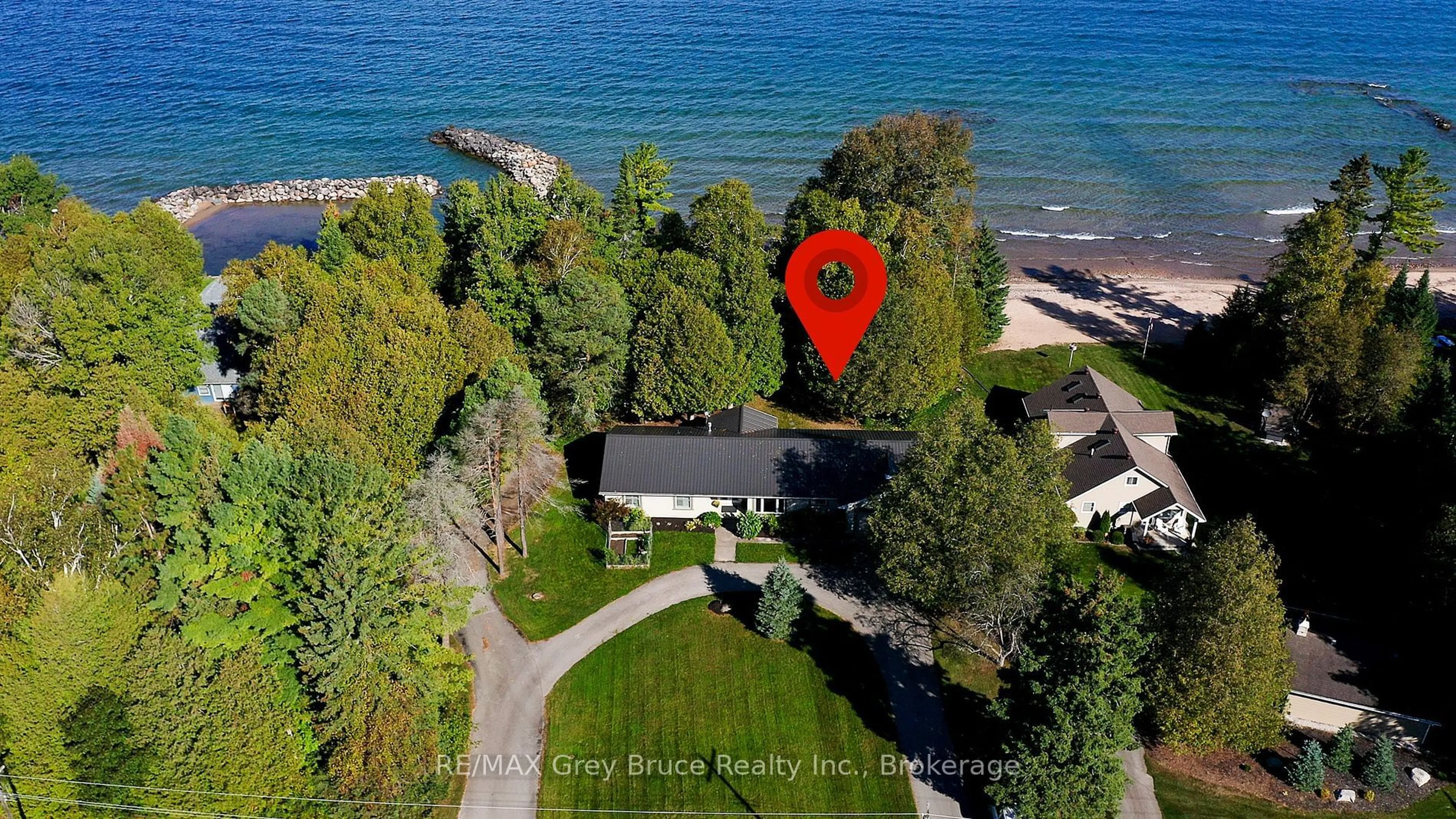 A pic from outside/outdoor area/front of a property/back of a property/a pic from drone, water/lake/river/ocean view for 359326 Grey Road 15 Rd, Meaford Ontario N0H 1B0