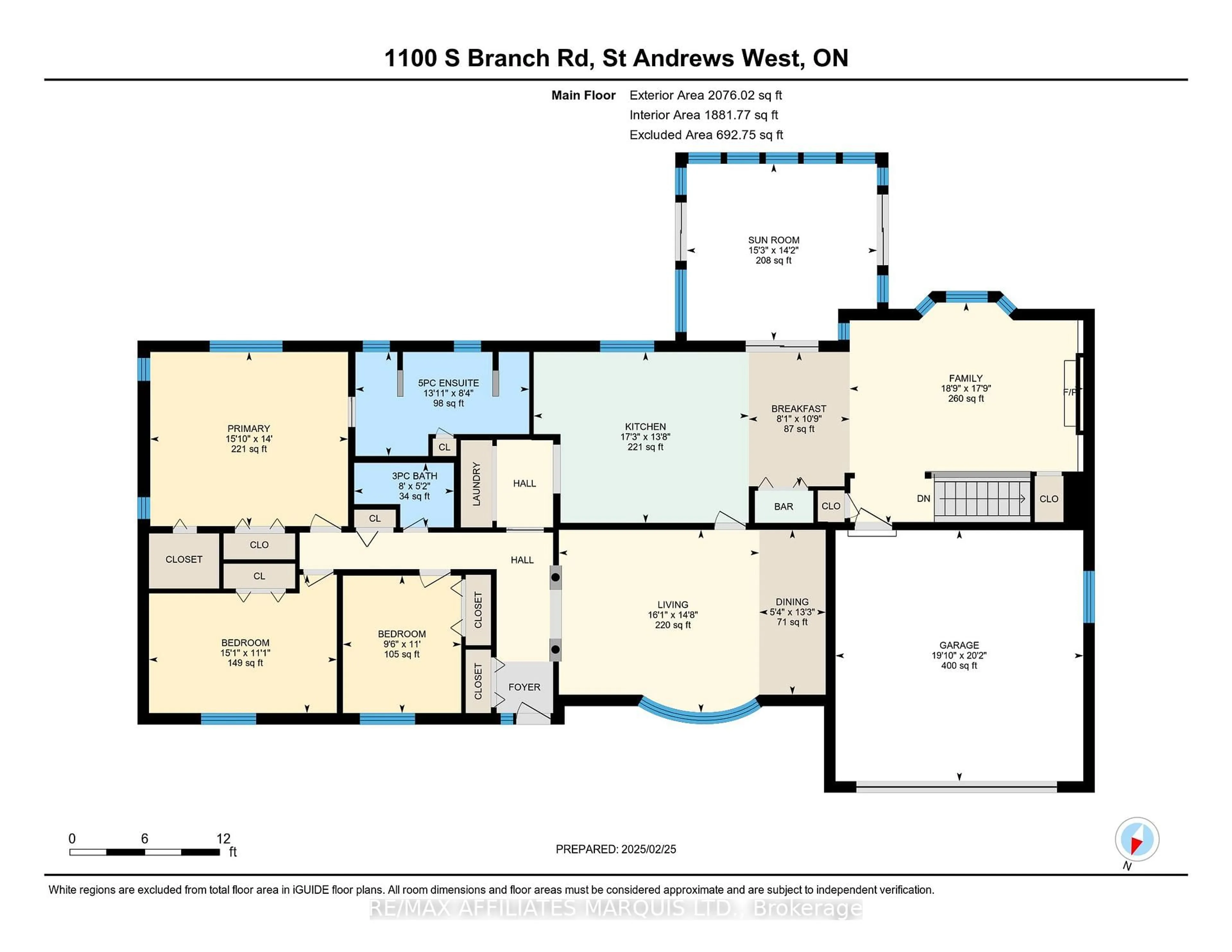 Floor plan for 1100 South Branch Rd, Cornwall Ontario K6H 5R6