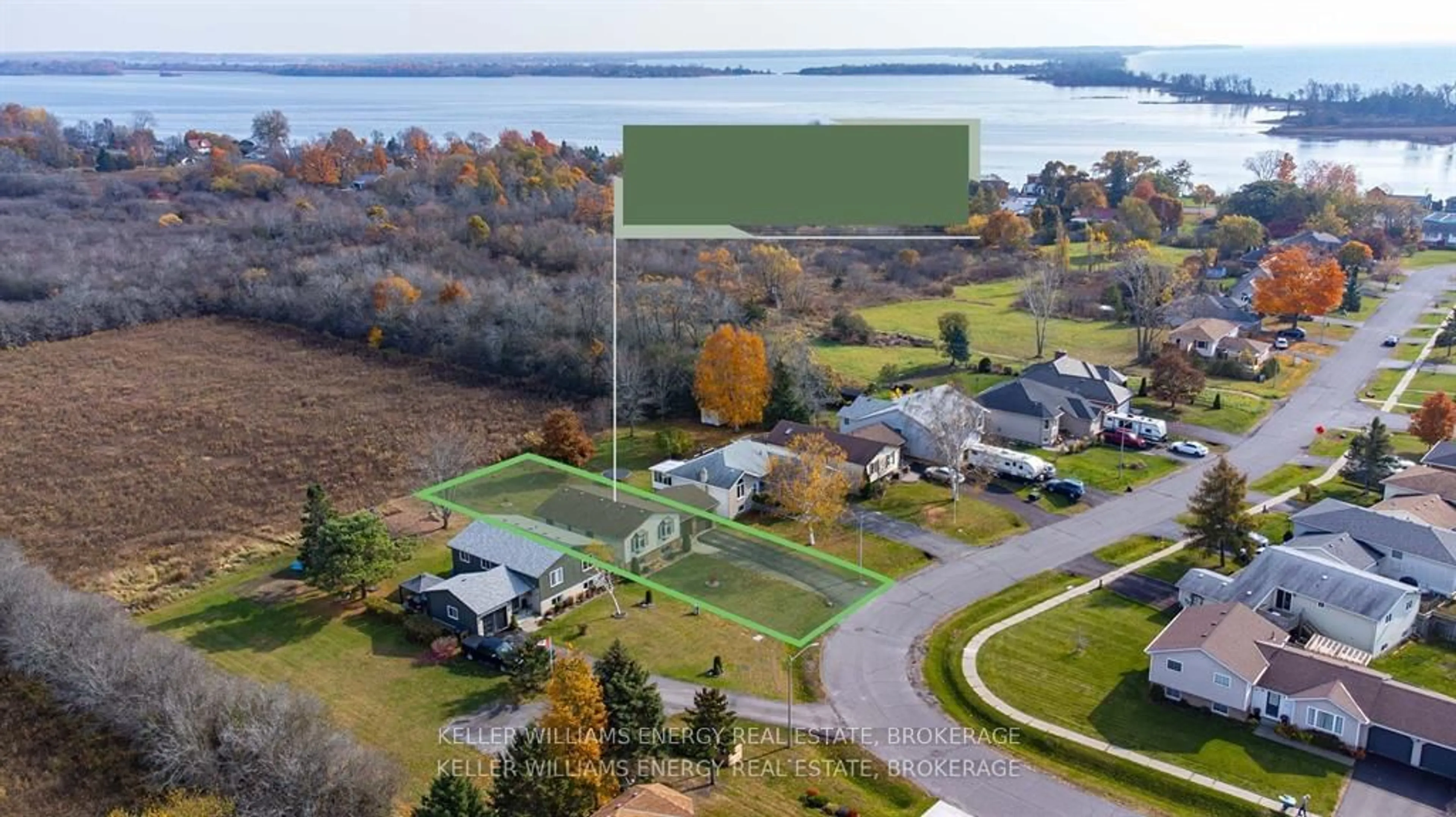 A pic from outside/outdoor area/front of a property/back of a property/a pic from drone, water/lake/river/ocean view for 20 First Ave, Prince Edward County Ontario K0K 3L0