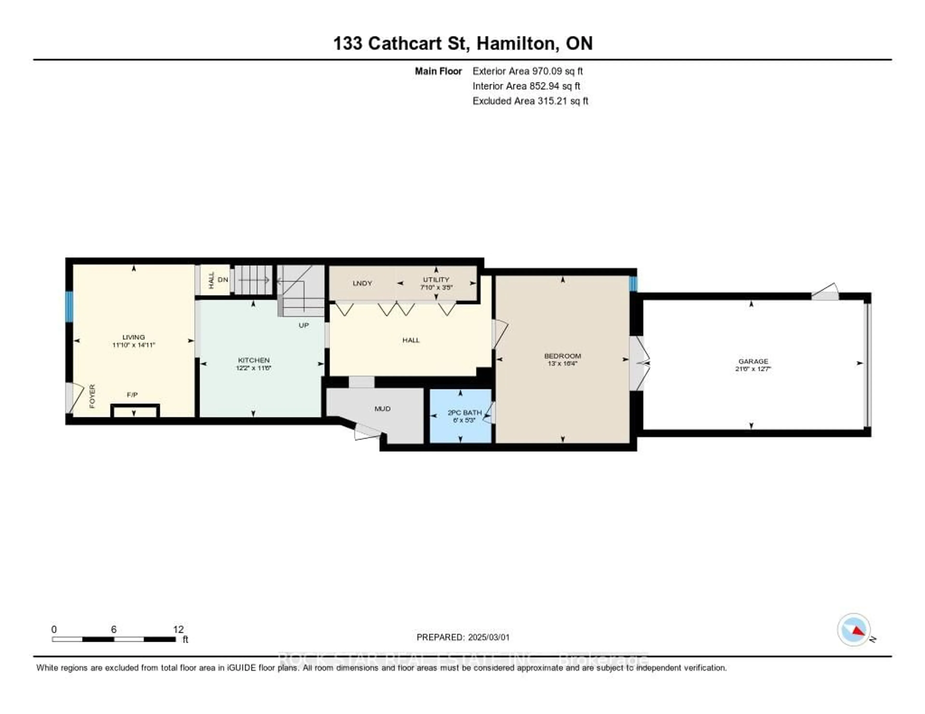 Floor plan for 133 Cathcart St, Hamilton Ontario L8L 5A1