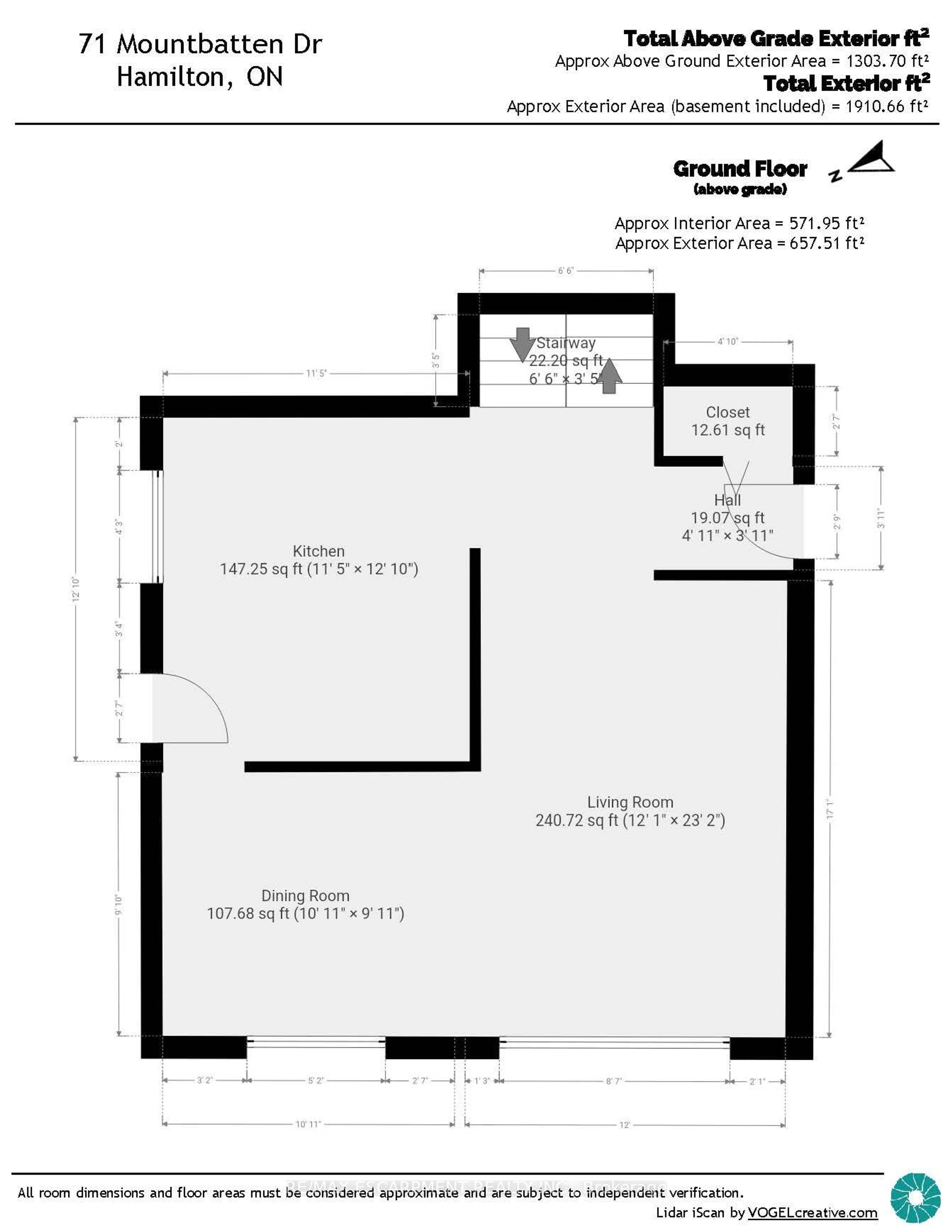 Floor plan for 71 Mountbatten Dr, Hamilton Ontario L9C 3V6