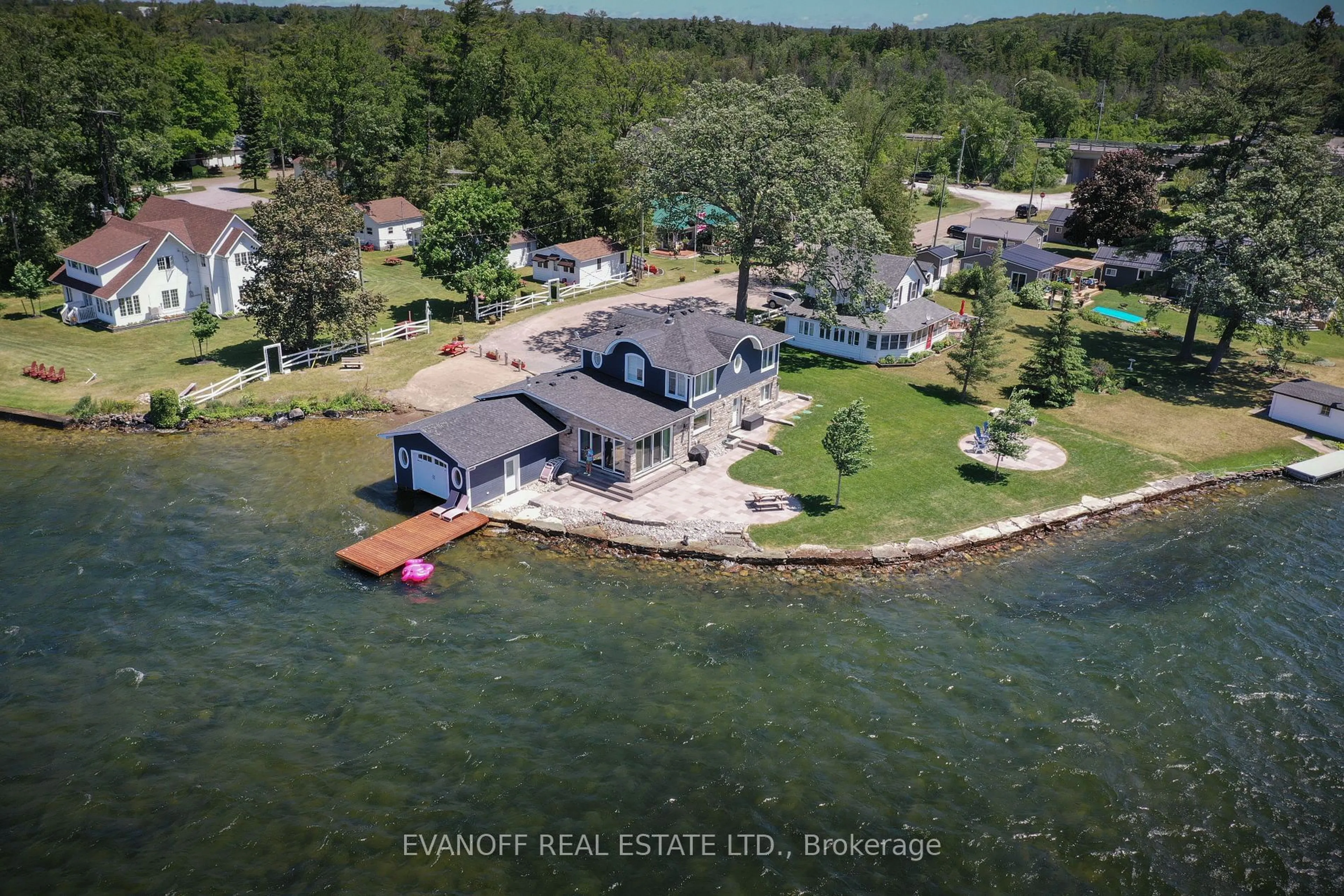 A pic from outside/outdoor area/front of a property/back of a property/a pic from drone, water/lake/river/ocean view for 2 Coldstream Rd, Kawartha Lakes Ontario K0M 1N0