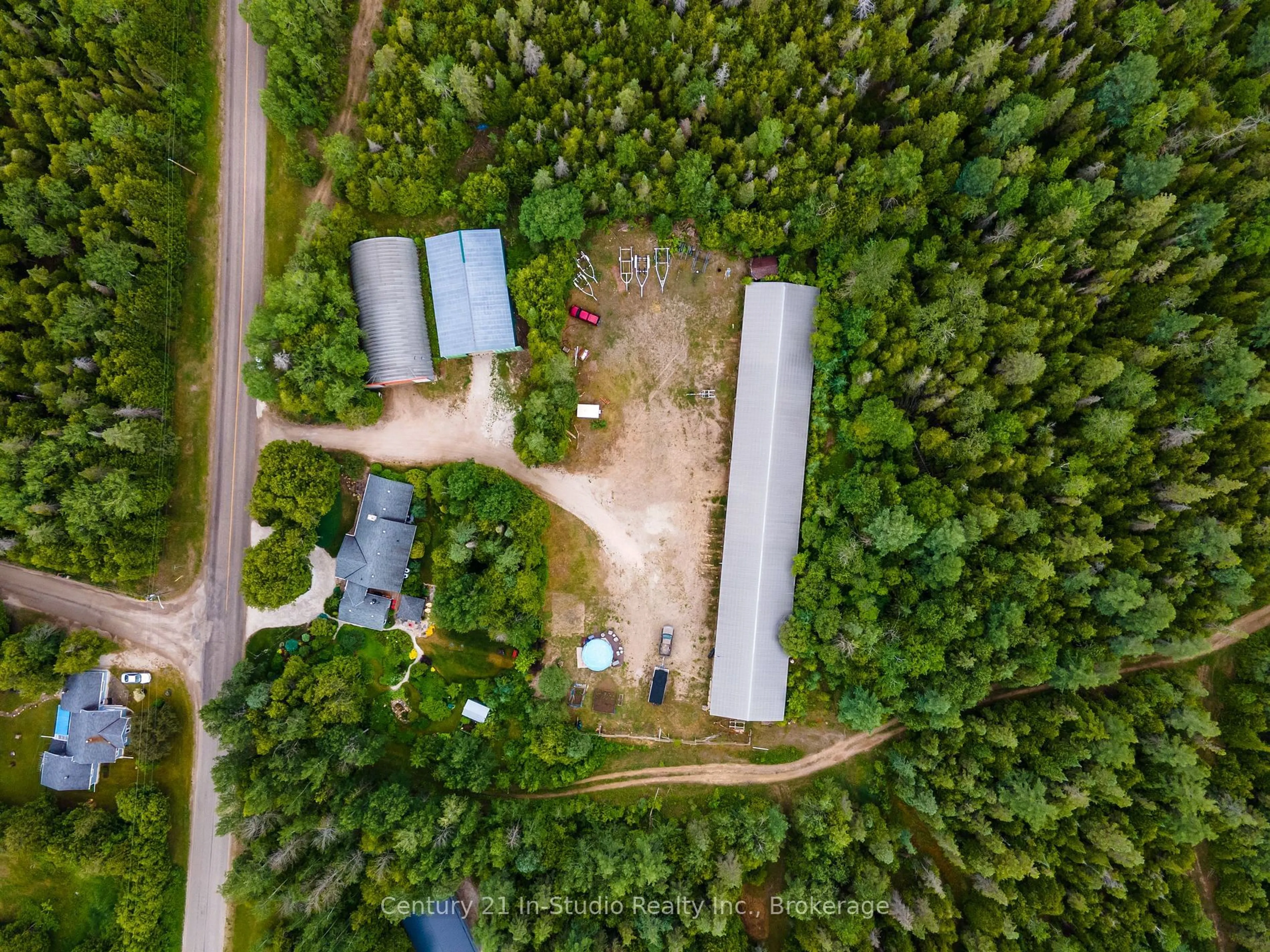 A pic from outside/outdoor area/front of a property/back of a property/a pic from drone, forest/trees view for 158 STOKES BAY Rd, Northern Bruce Peninsula Ontario N0H 1W0