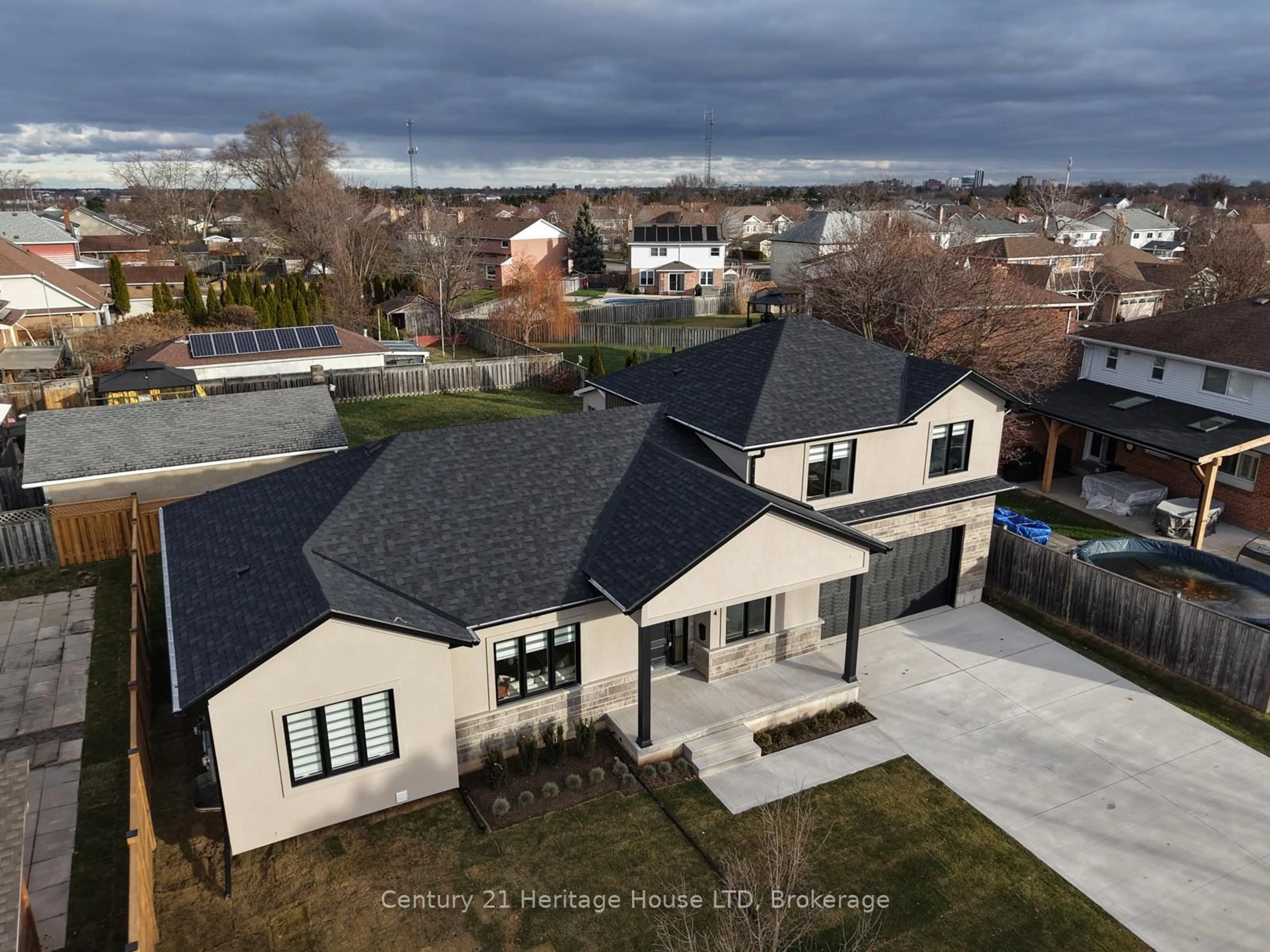 A pic from outside/outdoor area/front of a property/back of a property/a pic from drone, street for 4 Meteor St, St. Catharines Ontario L2S 2T1