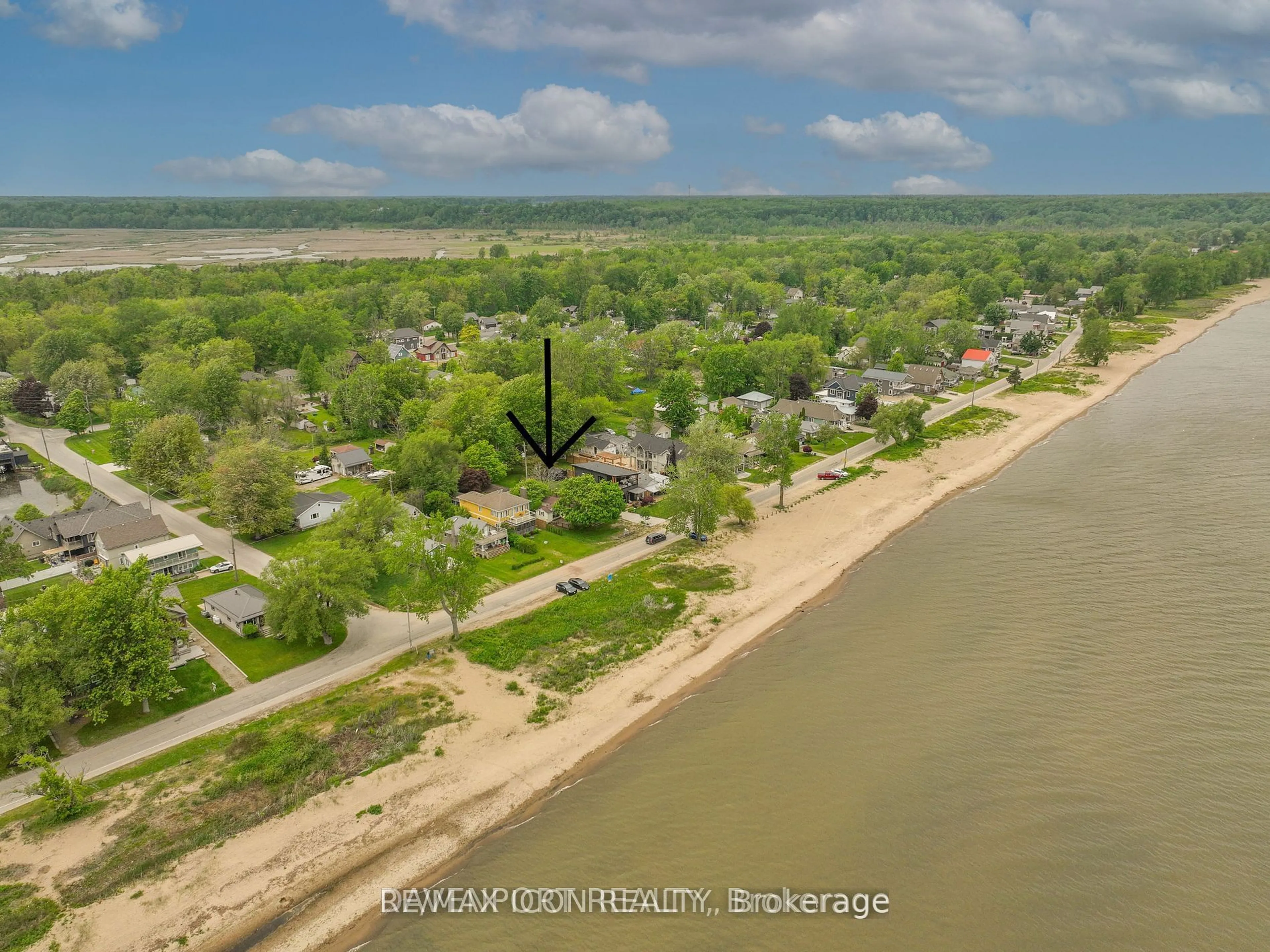 A pic from outside/outdoor area/front of a property/back of a property/a pic from drone, water/lake/river/ocean view for 77 Ordnance Ave, Norfolk Ontario N0E 1T0