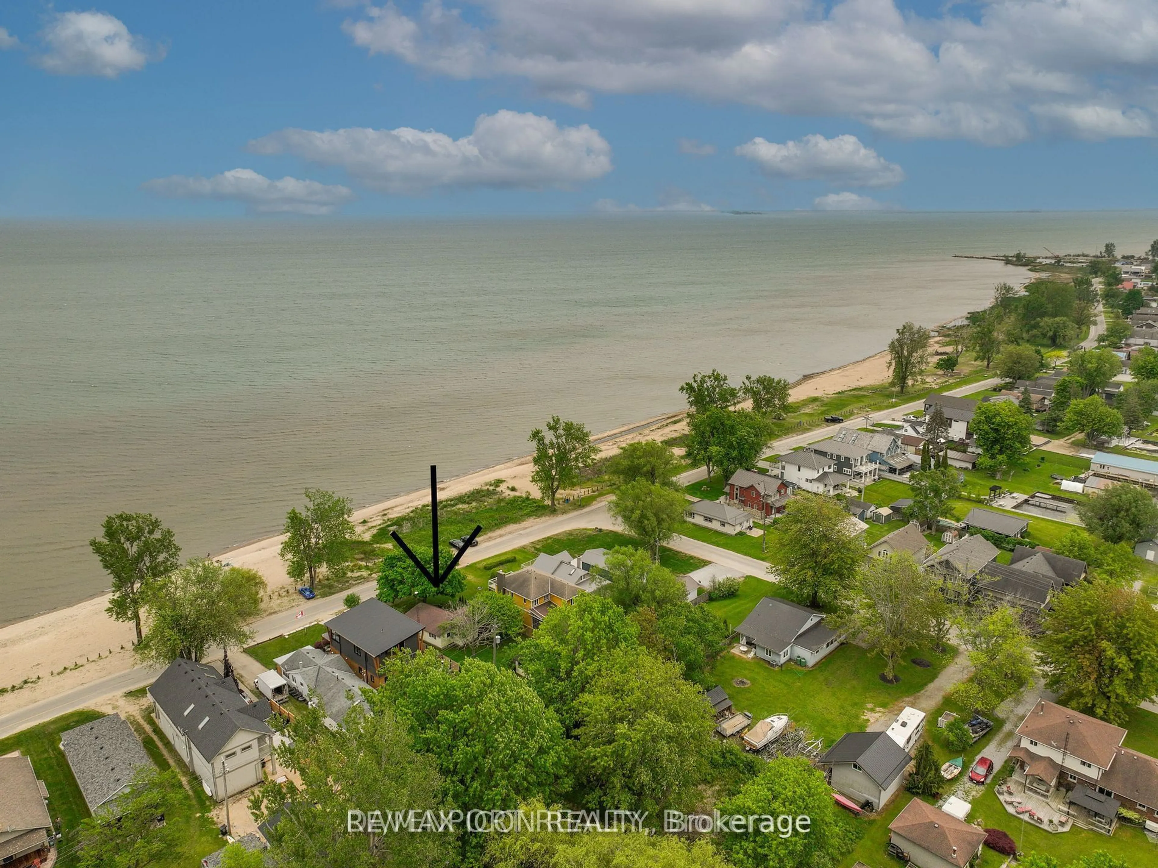 A pic from outside/outdoor area/front of a property/back of a property/a pic from drone, water/lake/river/ocean view for 77 Ordnance Ave, Norfolk Ontario N0E 1T0