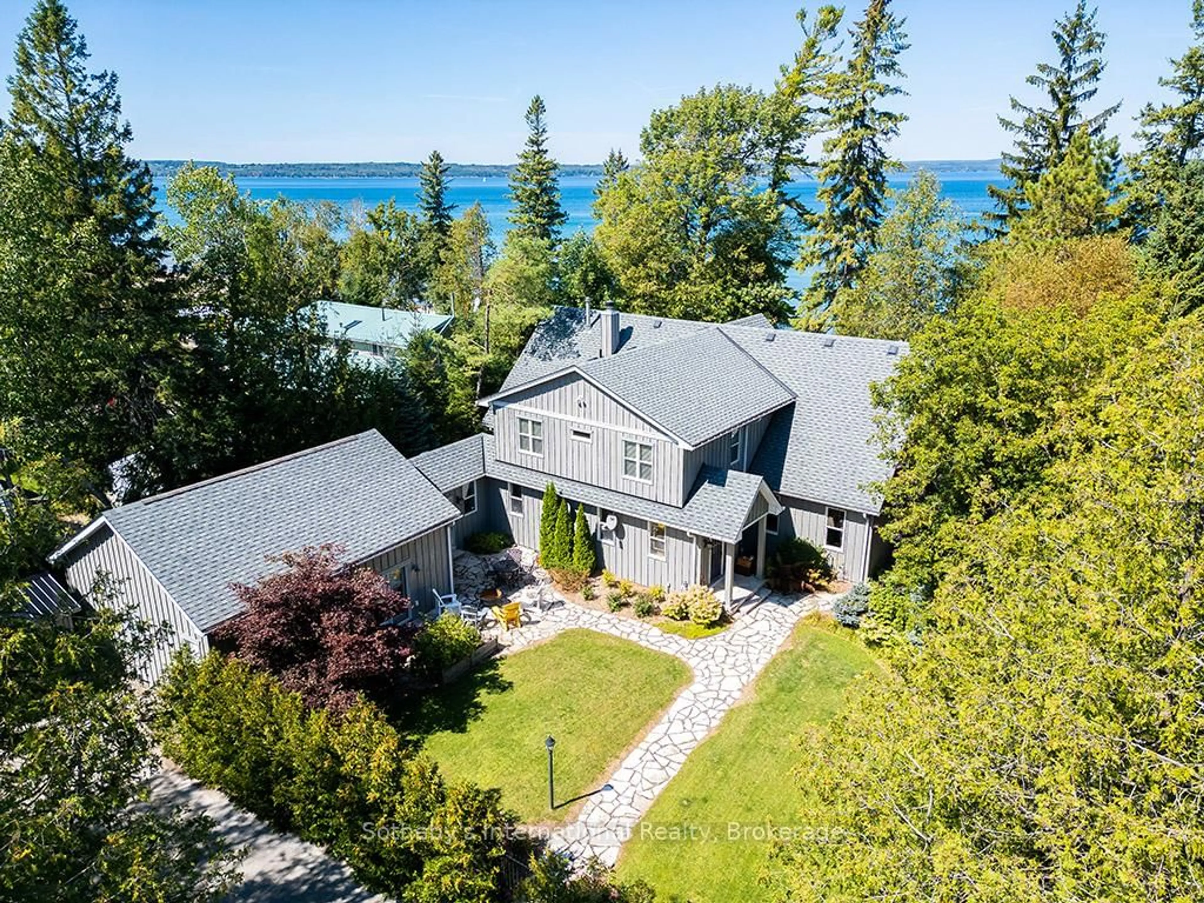 A pic from outside/outdoor area/front of a property/back of a property/a pic from drone, water/lake/river/ocean view for 359352 Grey 15 Rd, Meaford Ontario N4K 5N3