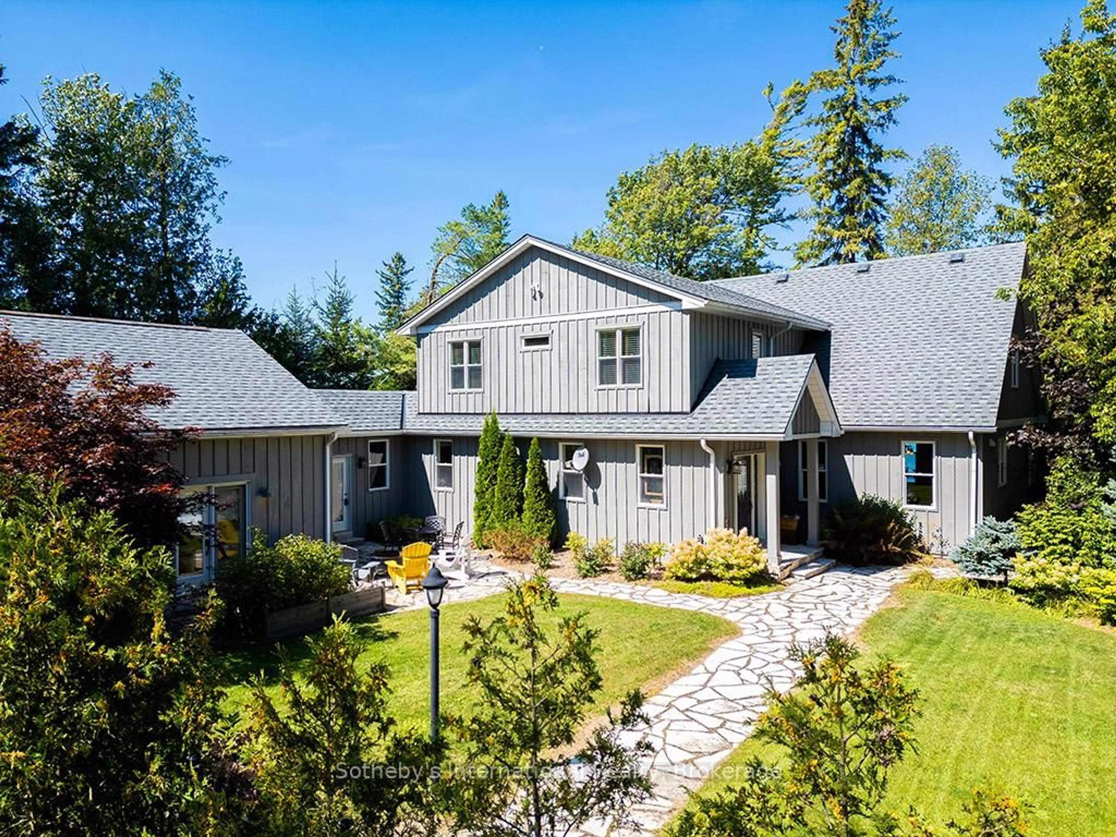 A pic from outside/outdoor area/front of a property/back of a property/a pic from drone, mountain view for 359352 Grey 15 Rd, Meaford Ontario N4K 5N3