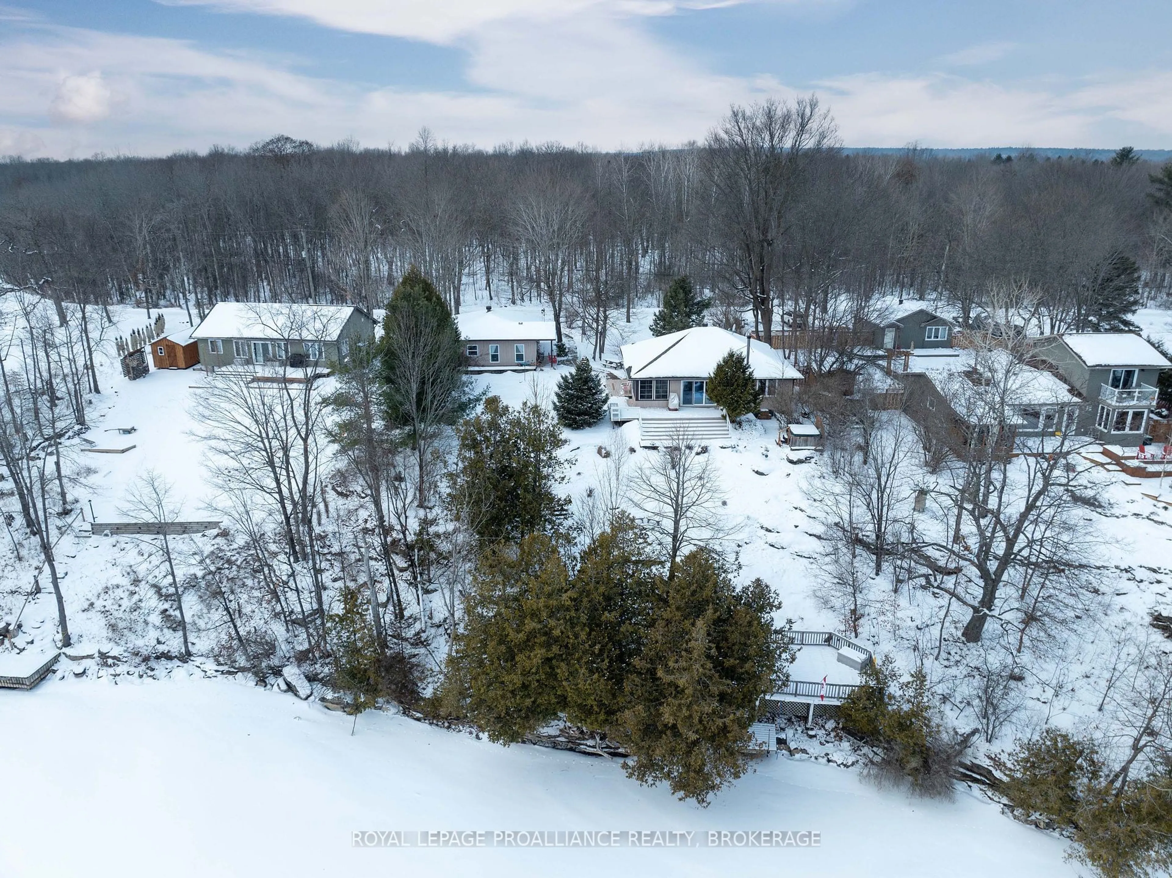 A pic from outside/outdoor area/front of a property/back of a property/a pic from drone, forest/trees view for 211 McBride Point Dr, Rideau Lakes Ontario K0G 1X0