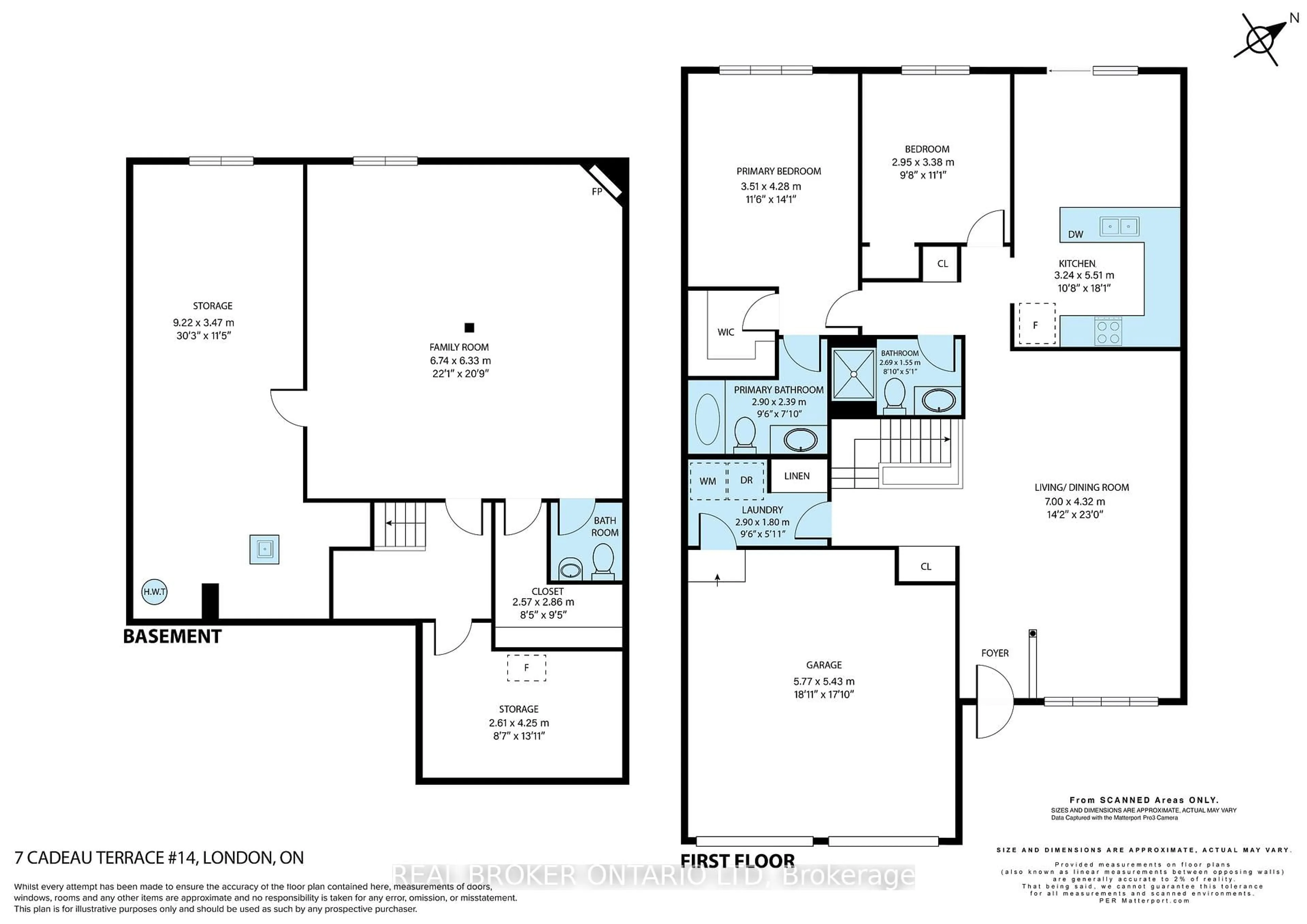 Floor plan for 7 Cadeau Terr #14, London Ontario N6K 4S8