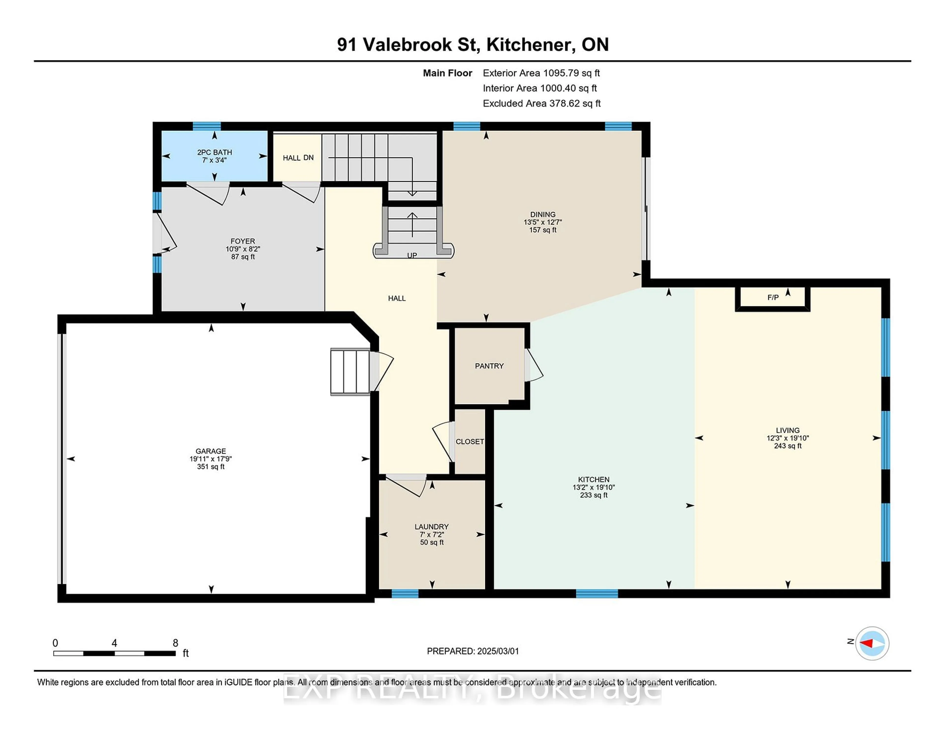 Floor plan for 91 Valebrook St, Kitchener Ontario N2A 0E7