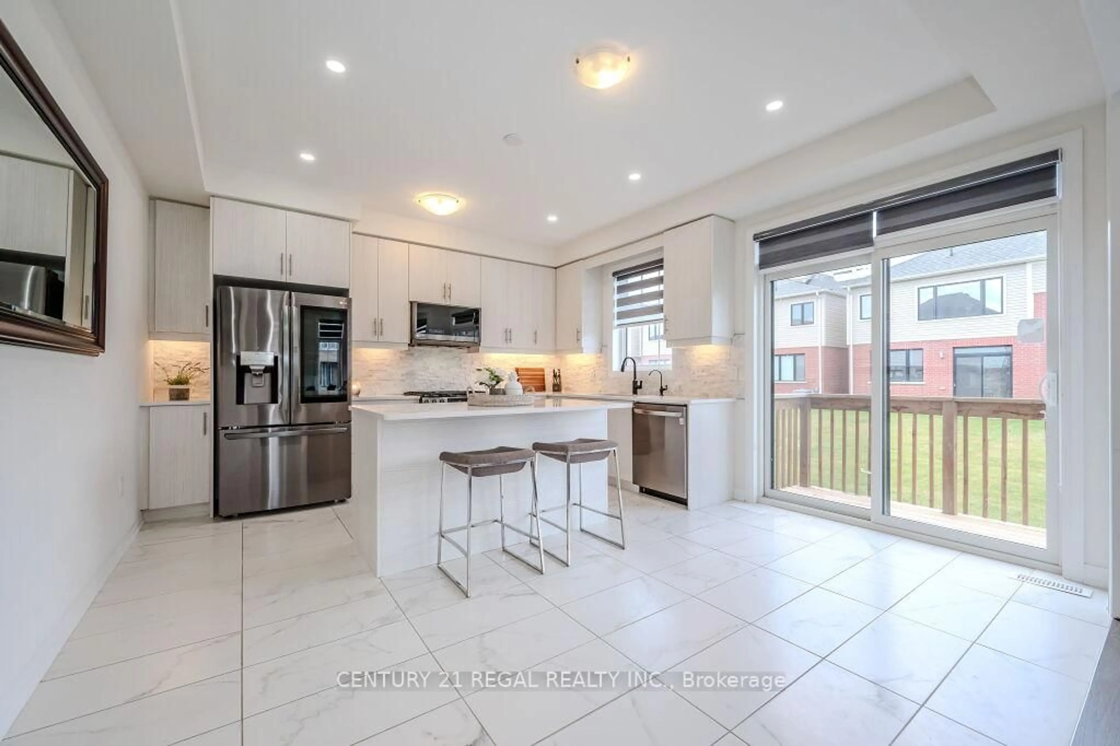 Contemporary kitchen, ceramic/tile floor for 30 Rustic Oak Tr, North Dumfries Ontario N0B 1E0