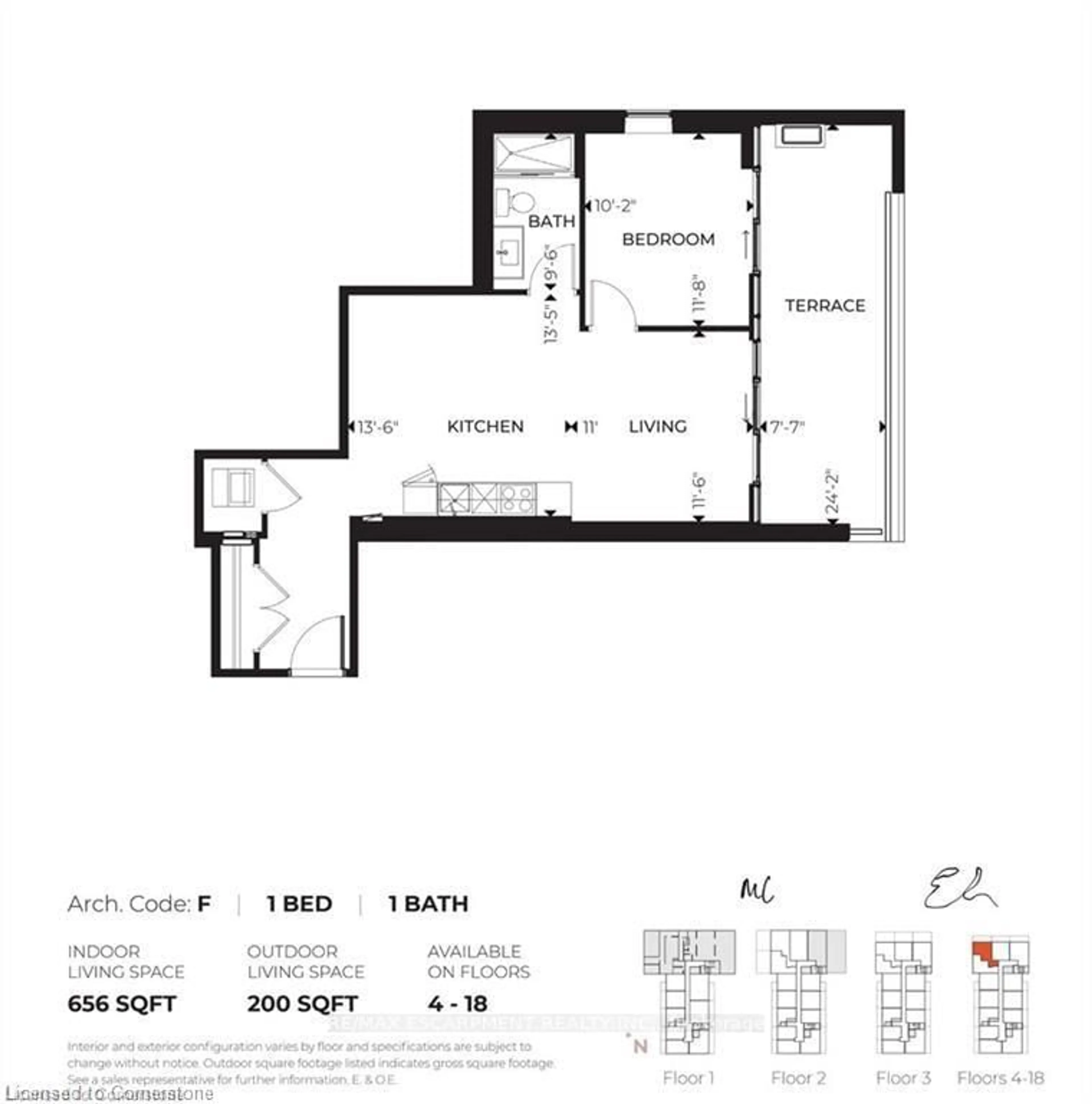 Floor plan for 741 King St #1003, Kitchener Ontario N2G 0E9