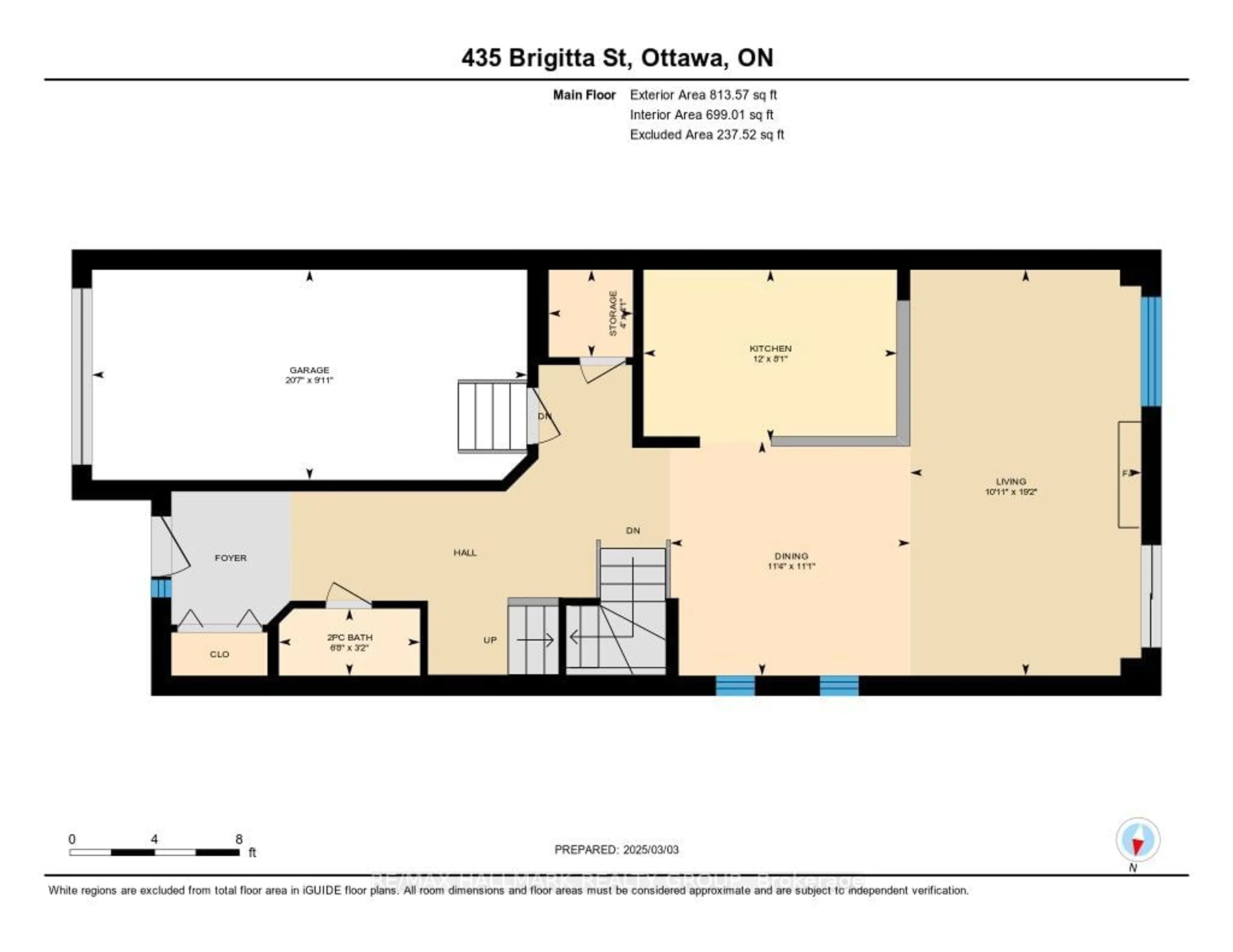 Floor plan for 435 Brigitta St, Kanata Ontario K2S 0J6