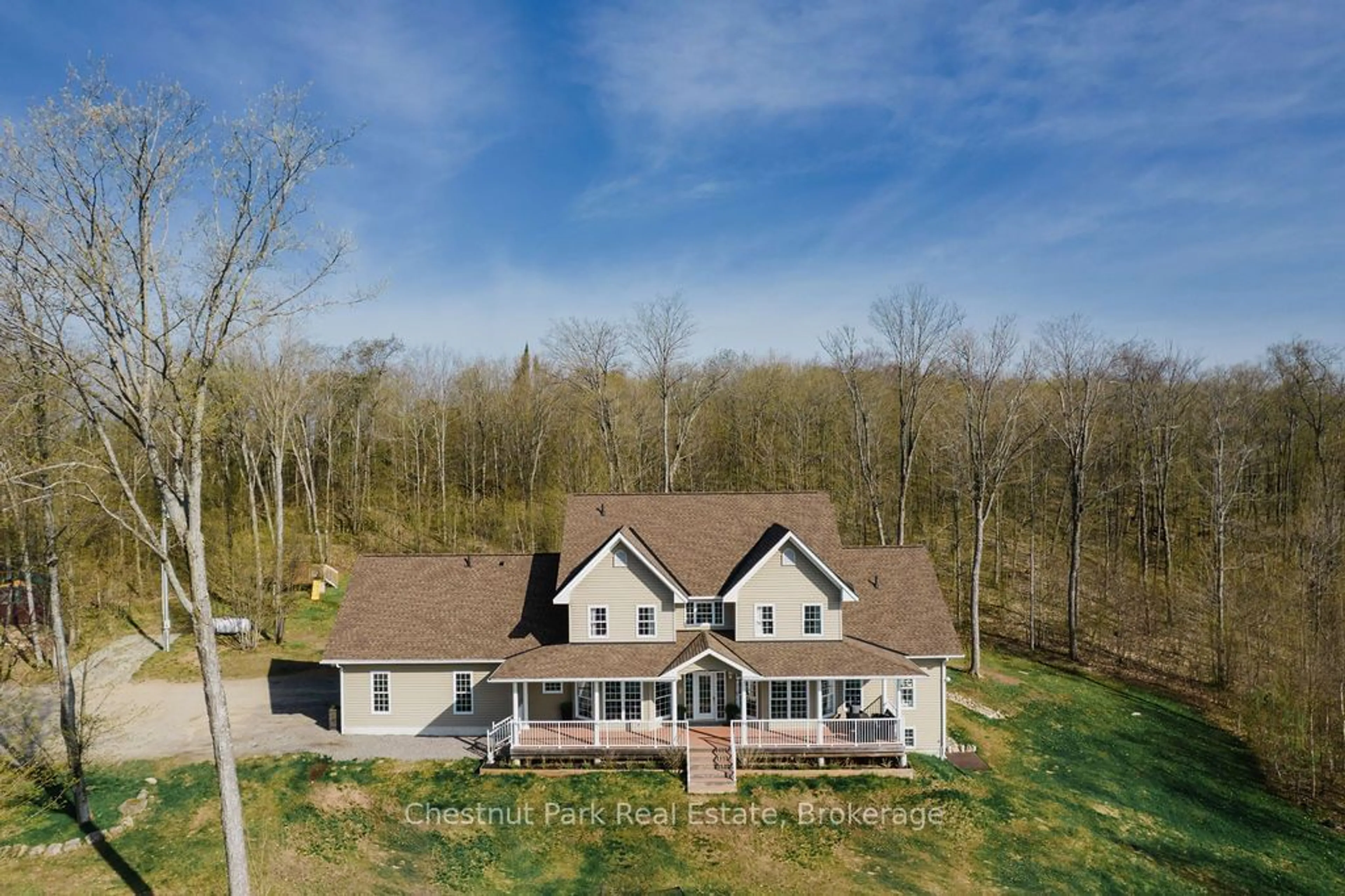 A pic from outside/outdoor area/front of a property/back of a property/a pic from drone, unknown for 383 Tower Rd, Strong Ontario P0A 1Z0