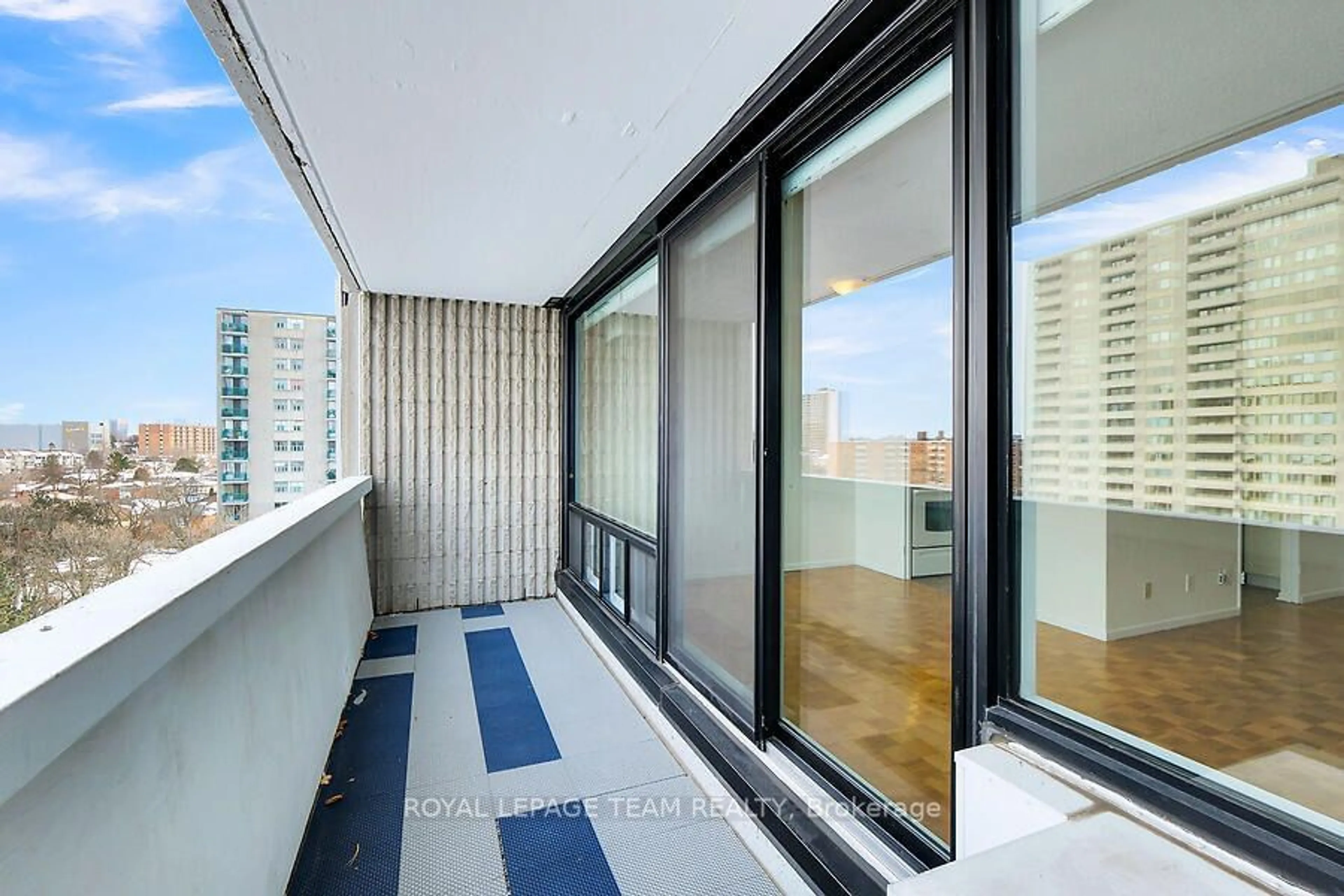 Balcony in the apartment, city buildings view from balcony for 265 Poulin Ave #805, Britannia - Lincoln Heights and Area Ontario K2B 7Y8